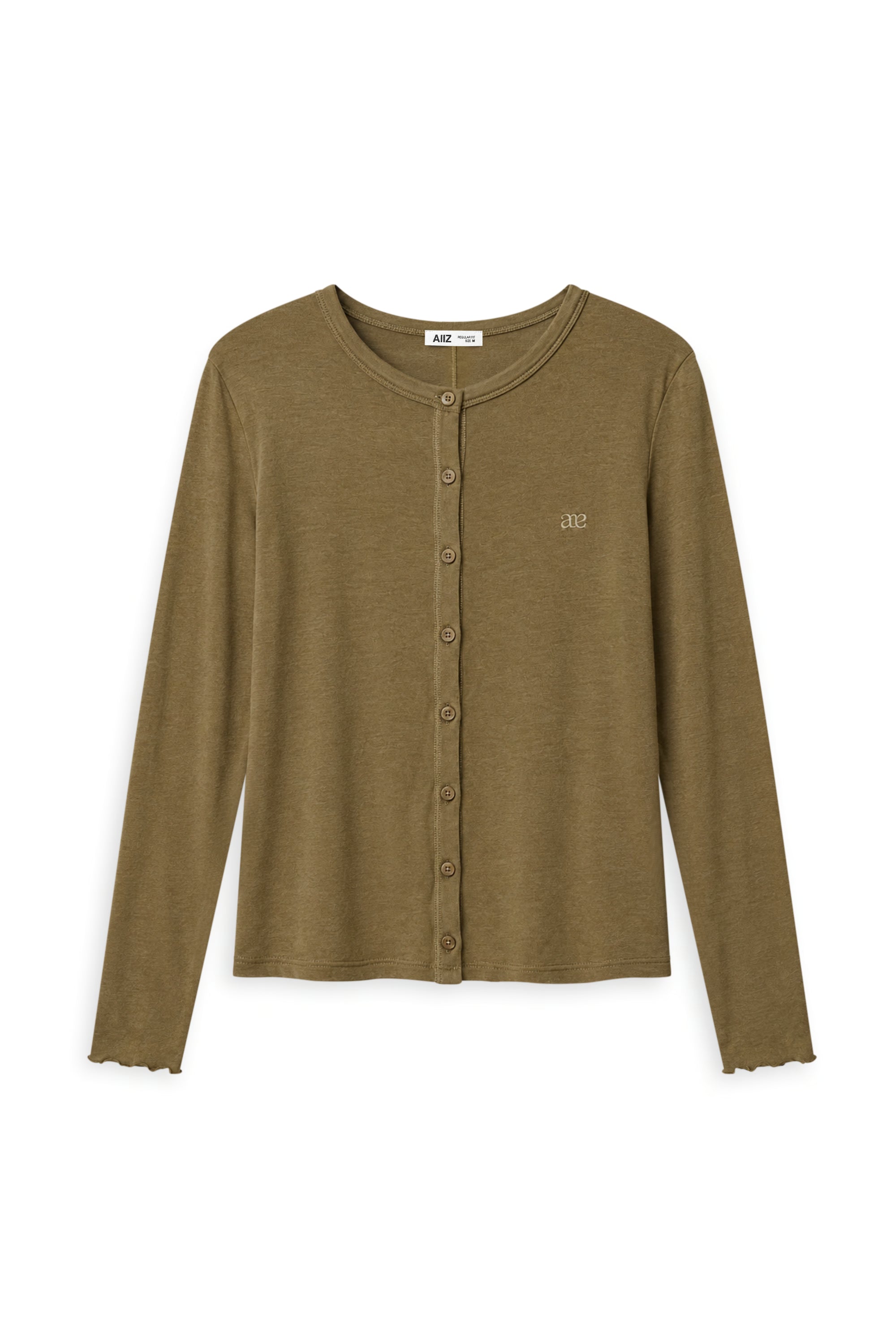 AIIZ Women's Soft Sheer Cardigan (Khaki / S)