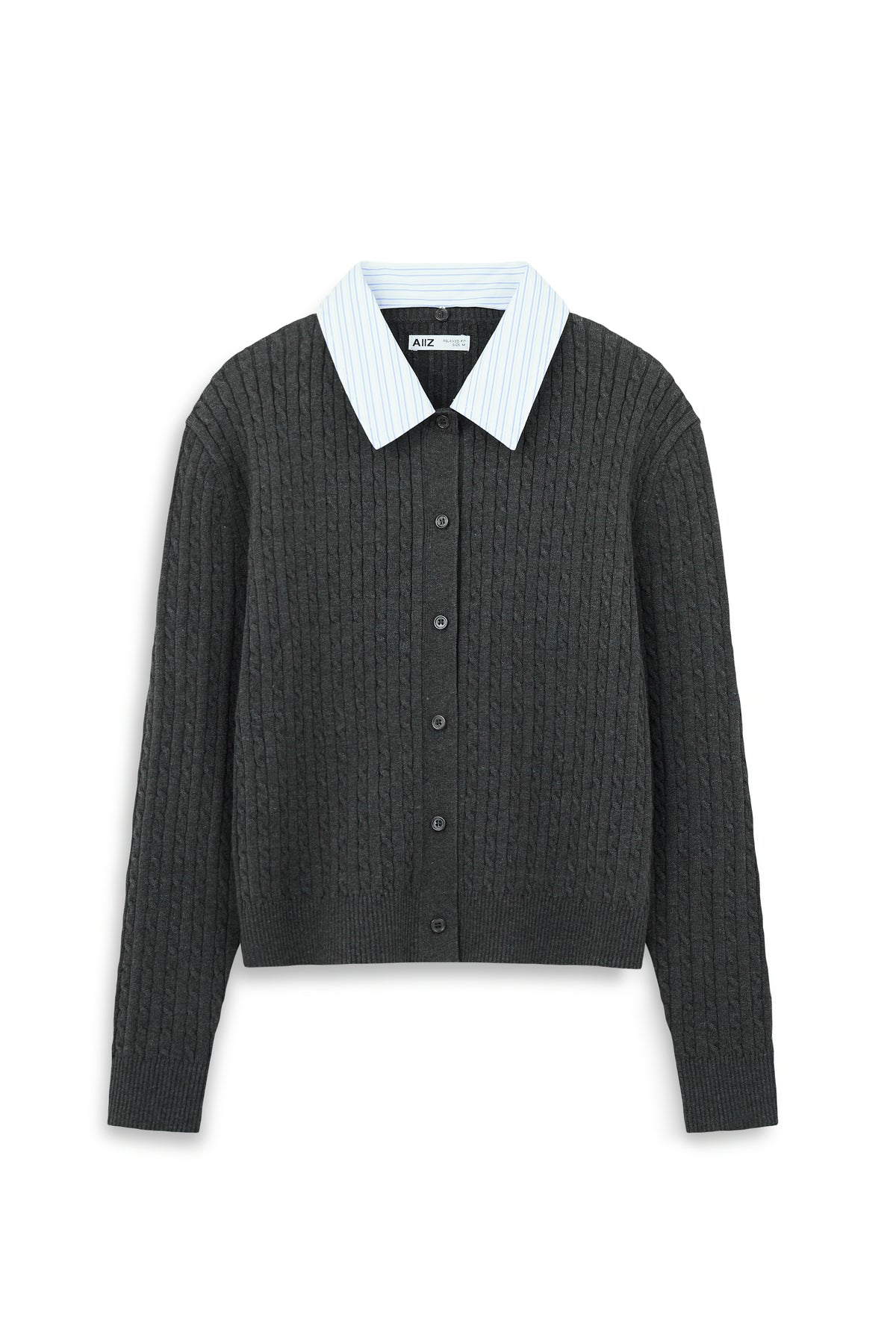Women's Urban Weaver Cable Layer Cardigan with Removable Collar