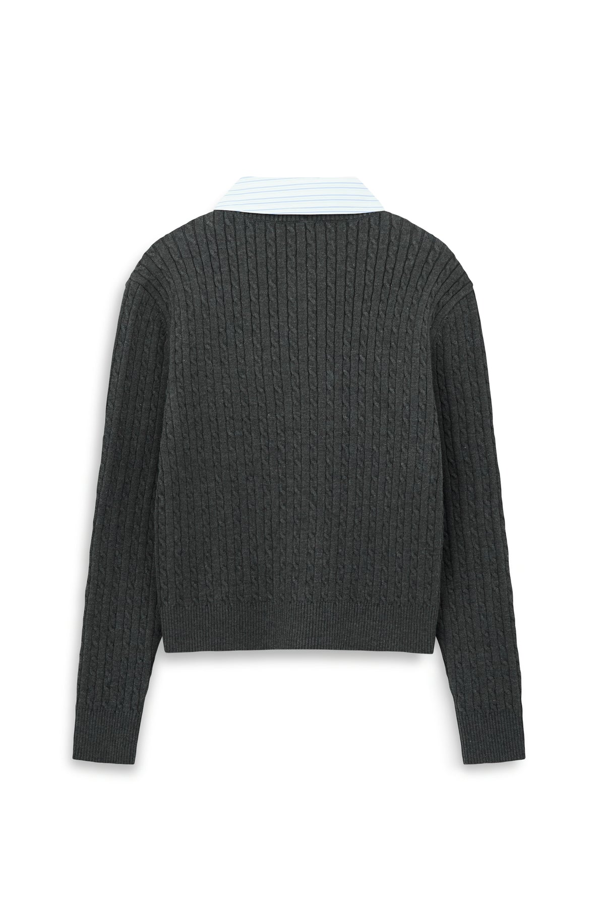 Women's Urban Weaver Cable Layer Cardigan with Removable Collar