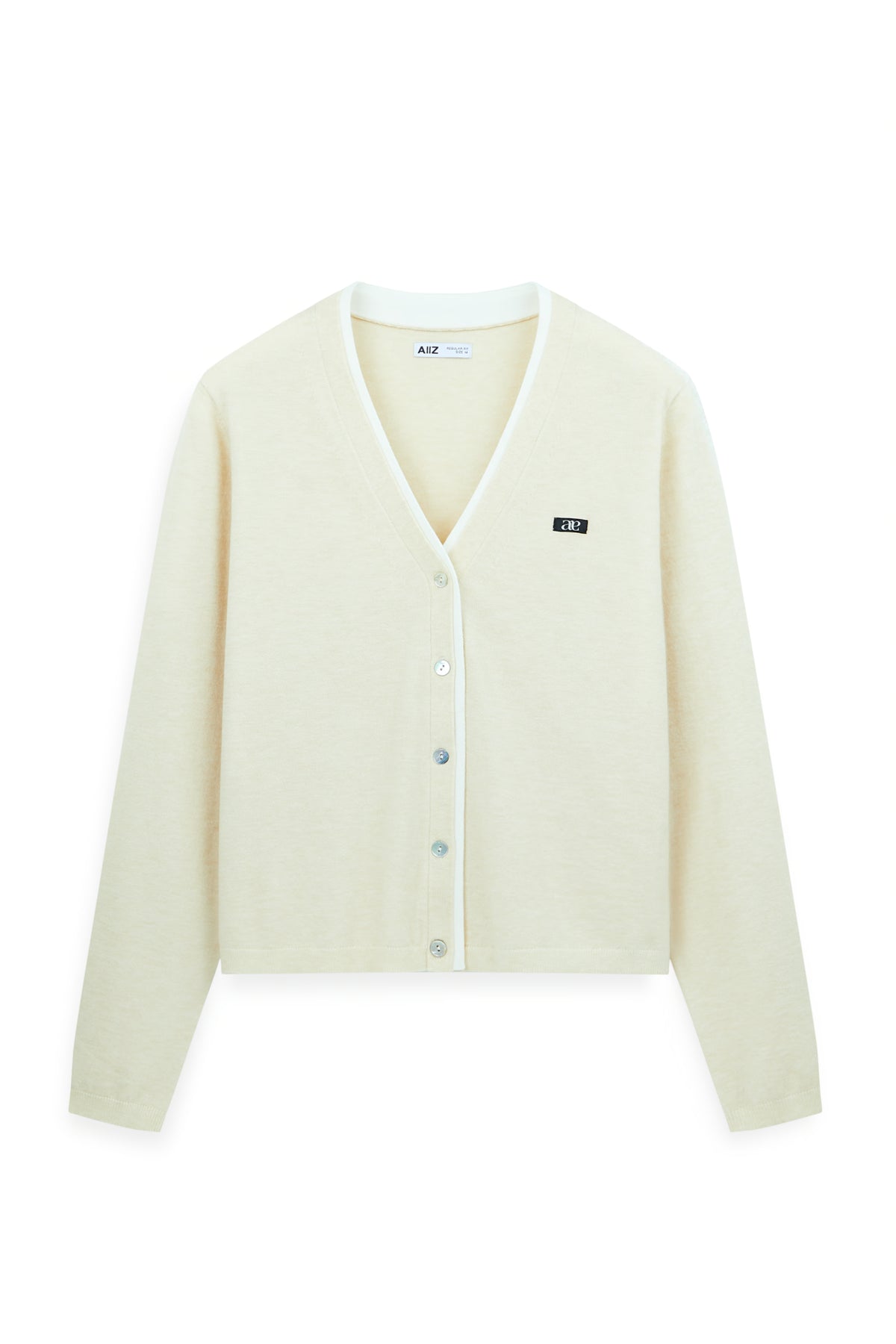 Women's Double Layered V-Neck Layer-Effect Cardigan (LT BEIGE / S)