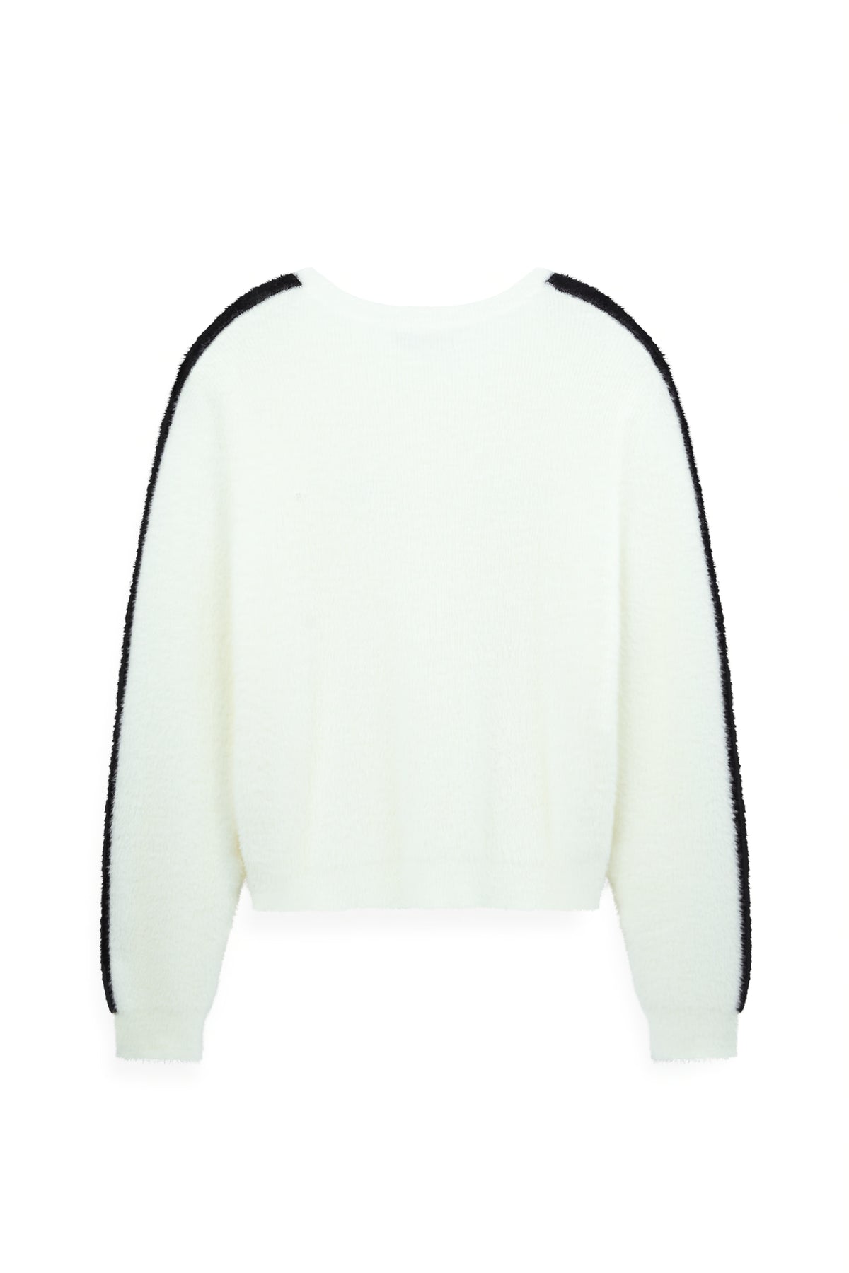 Women's Blokecore Fluffy Rib Cardigan with Sporty Sleeve Stripes