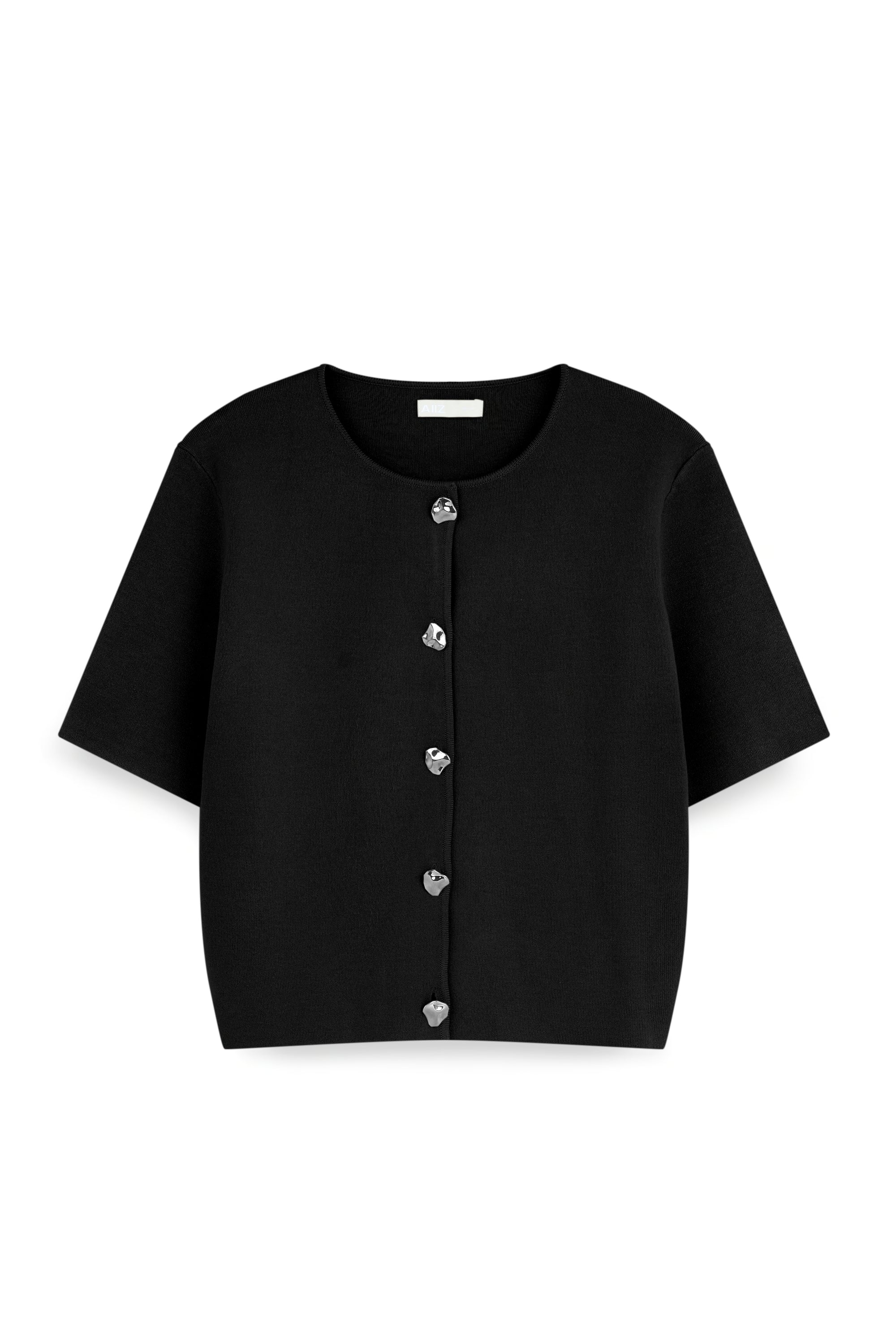 AIIZ Women's Plain Knit Cardigan (Black / S)