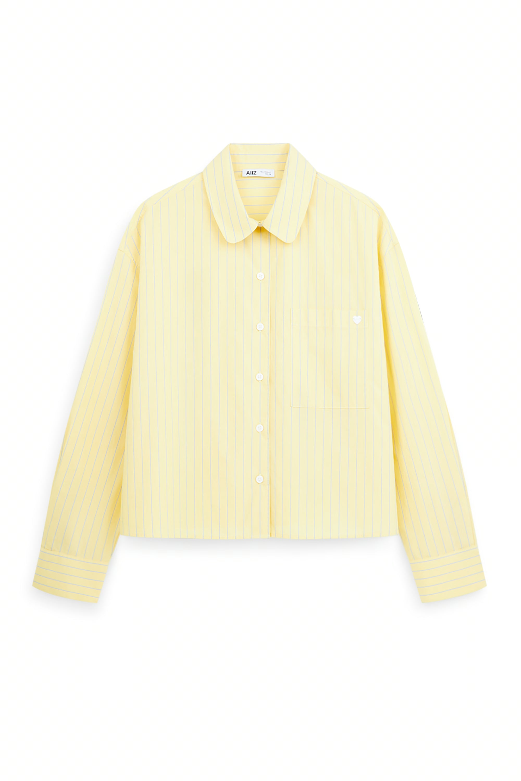 AIIZ Women's Striped Long Sleeve Shirt (Light Yellow / S)
