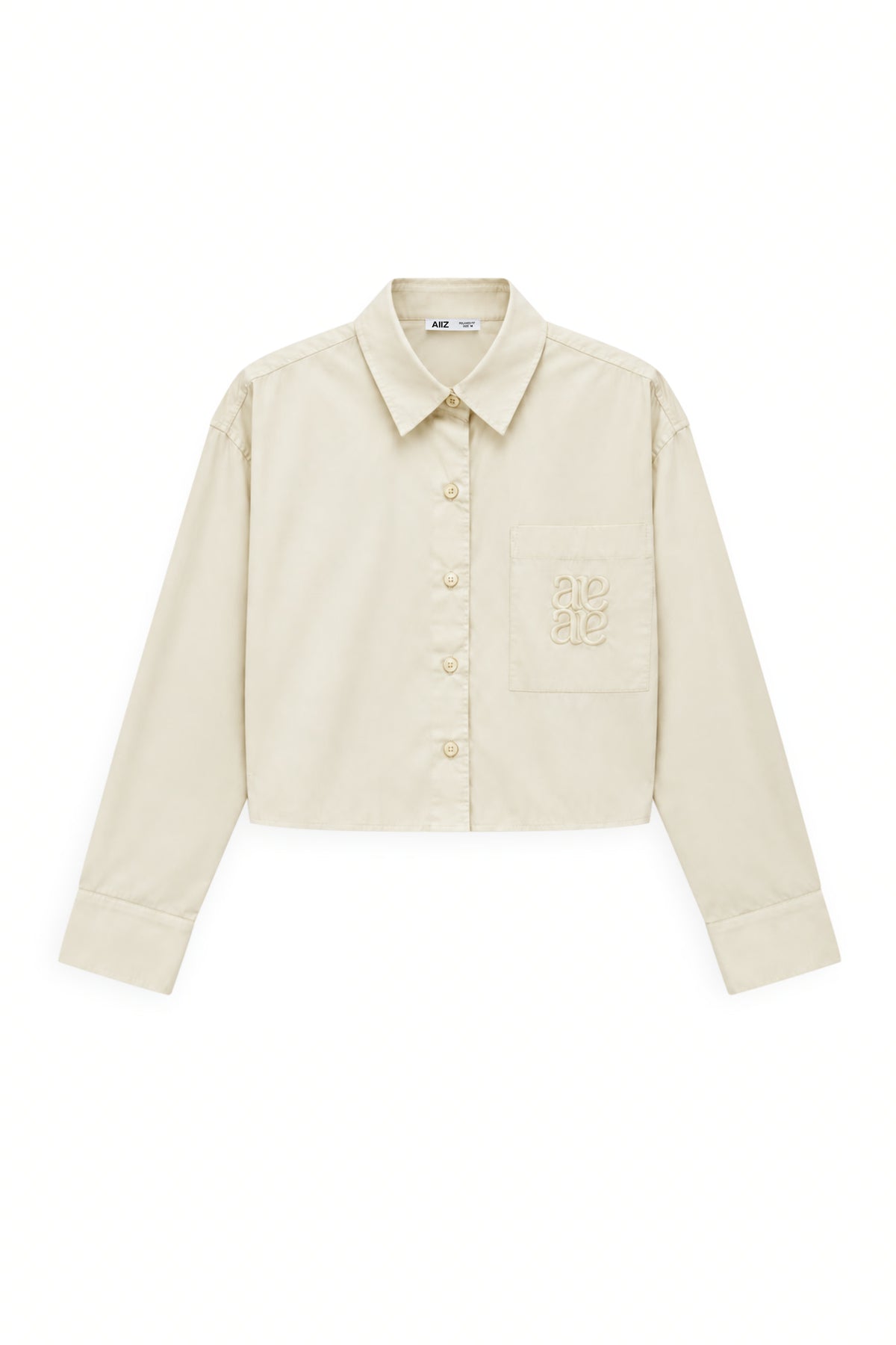 AIIZ Women's Pocket Boxy Long Sleeve Shirt