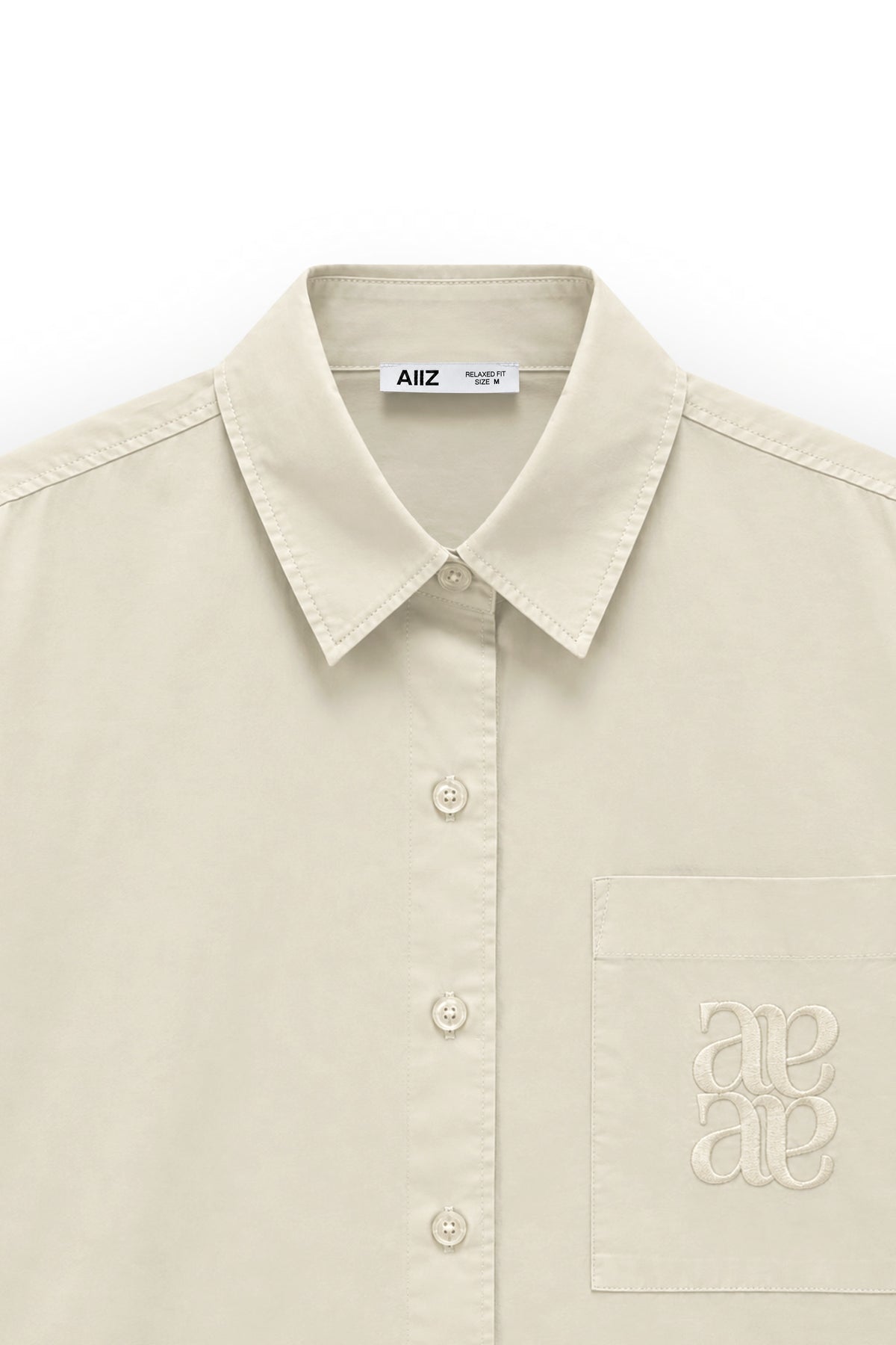 AIIZ Women's Pocket Boxy Long Sleeve Shirt