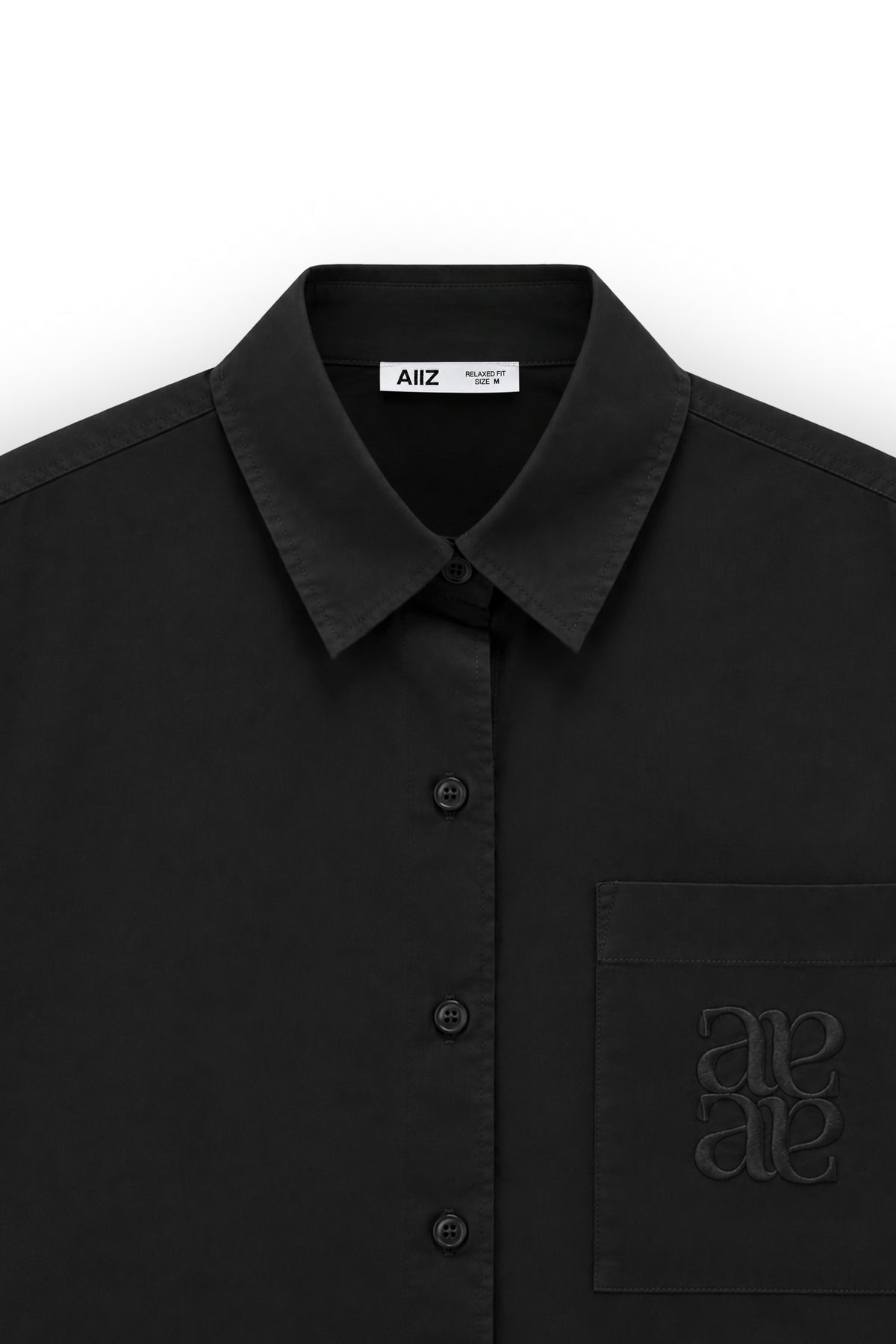 AIIZ Women's Pocket Boxy Long Sleeve Shirt