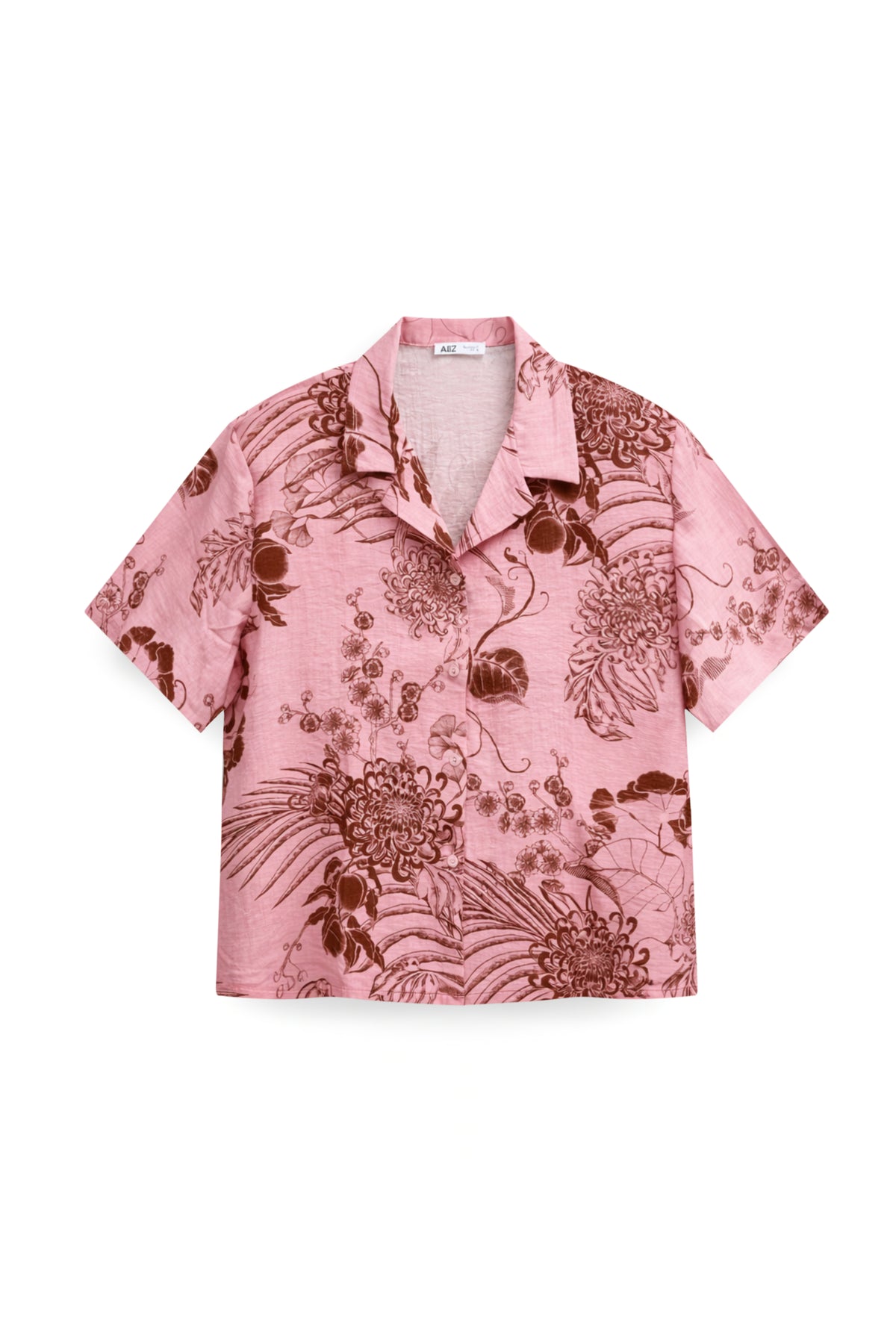 AIIZ Women's Wild West Gardens Printed Short Sleeve Shirt