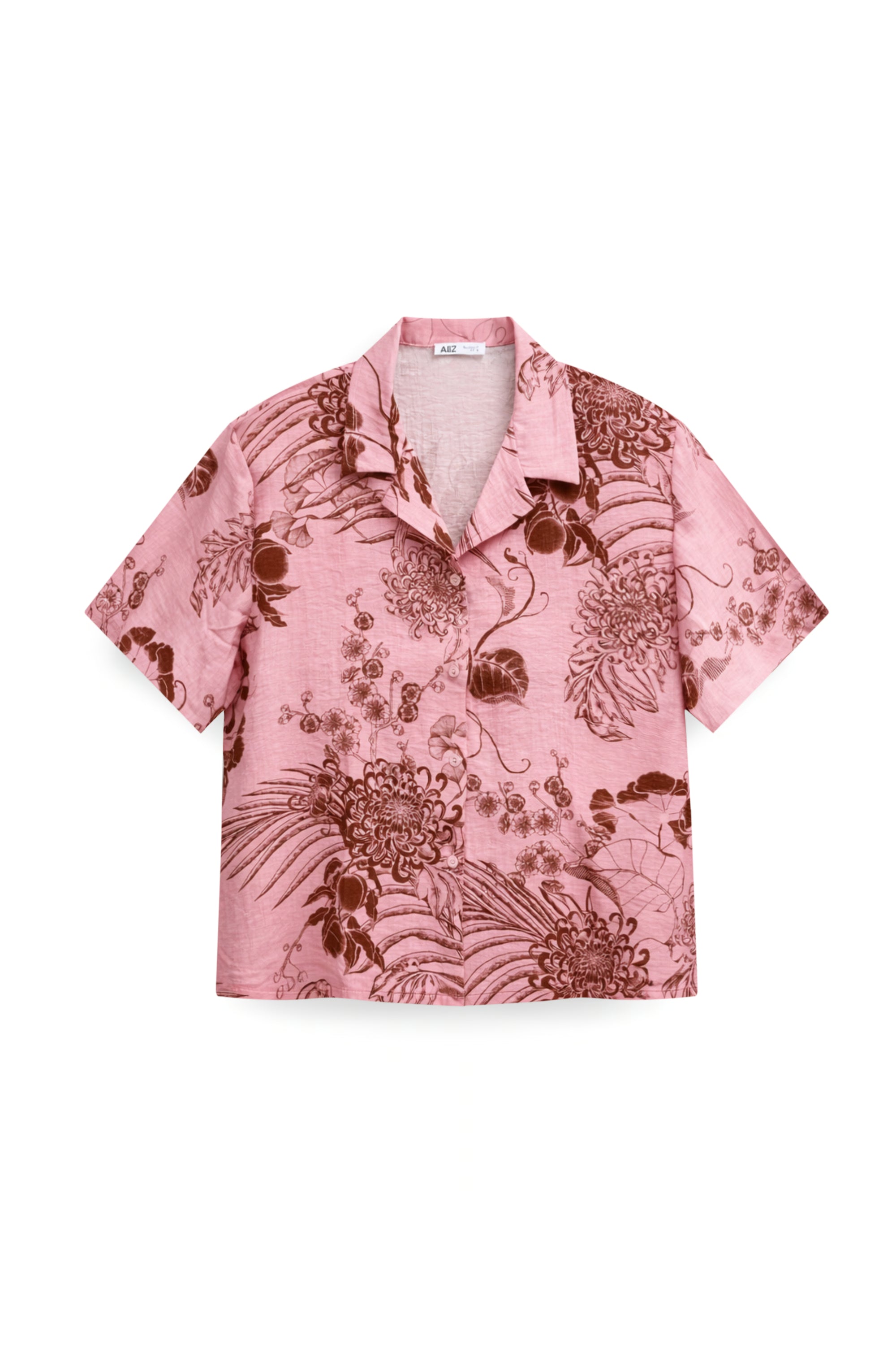 AIIZ Women's Wild West Gardens Printed Short Sleeve Shirt