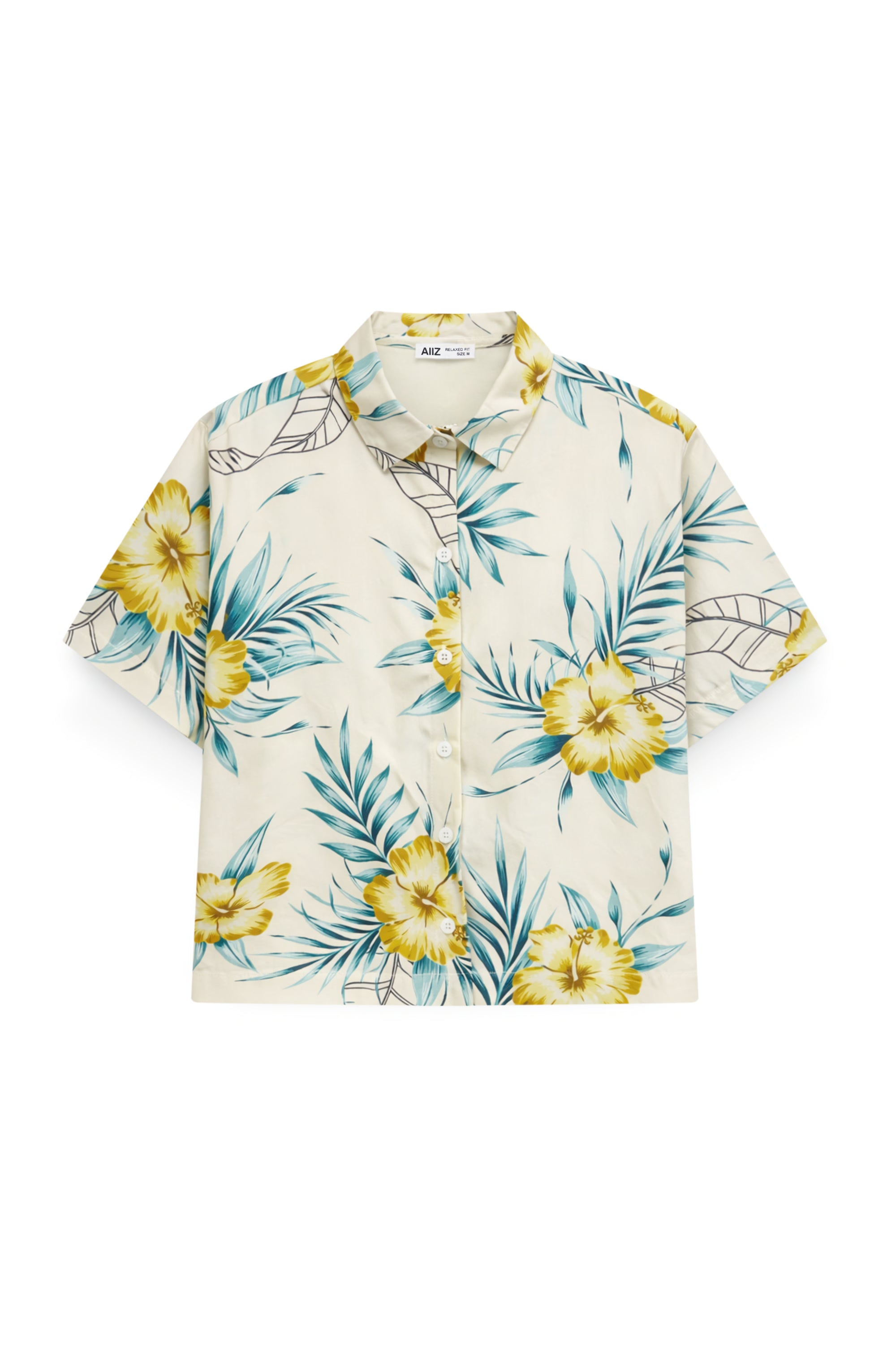 AIIZ Women’s Songkran Floral Short-Sleeve Shirt – 100% Rayon