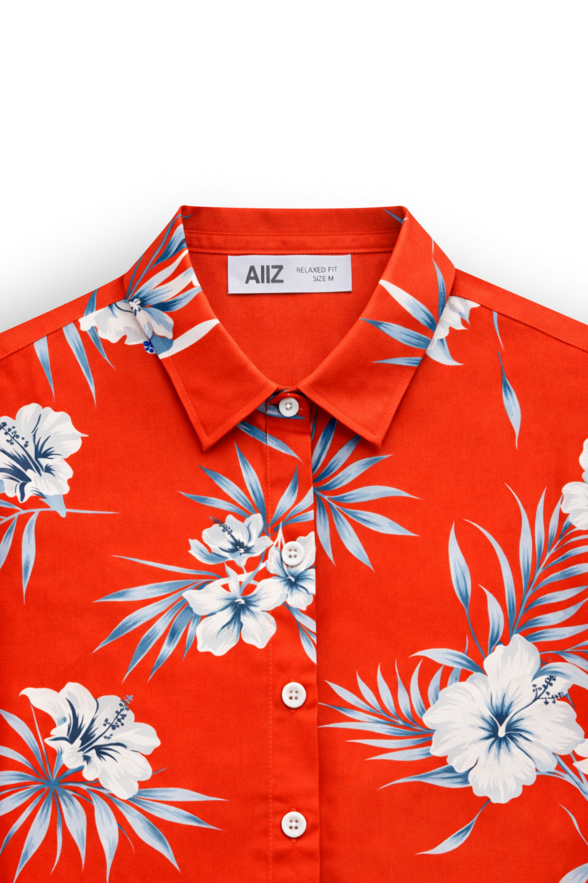 AIIZ Women’s Songkran Floral Short-Sleeve Shirt – 100% Rayon