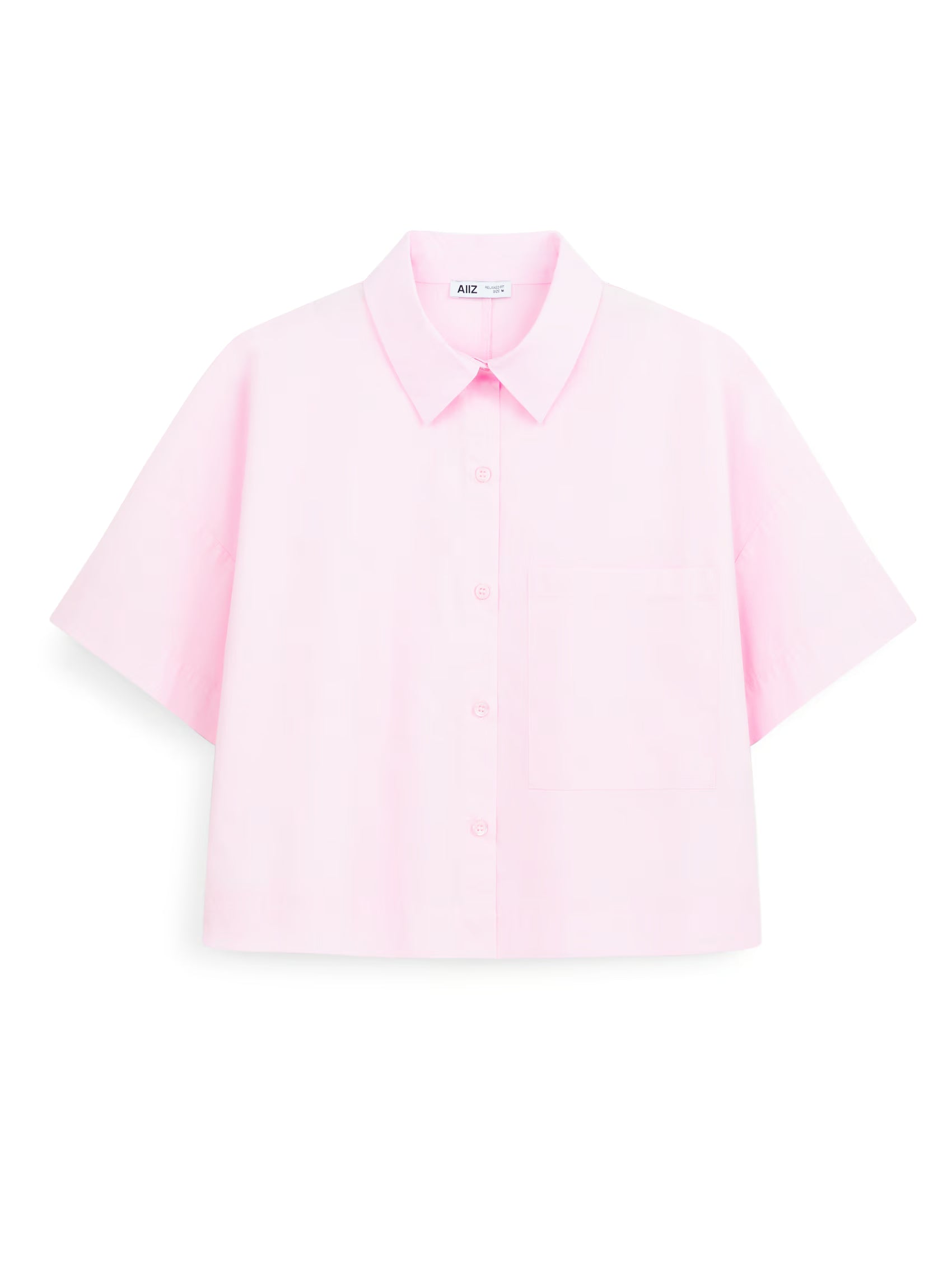 AIIZ Women's Pocket Boxy Short Sleeve Shirt