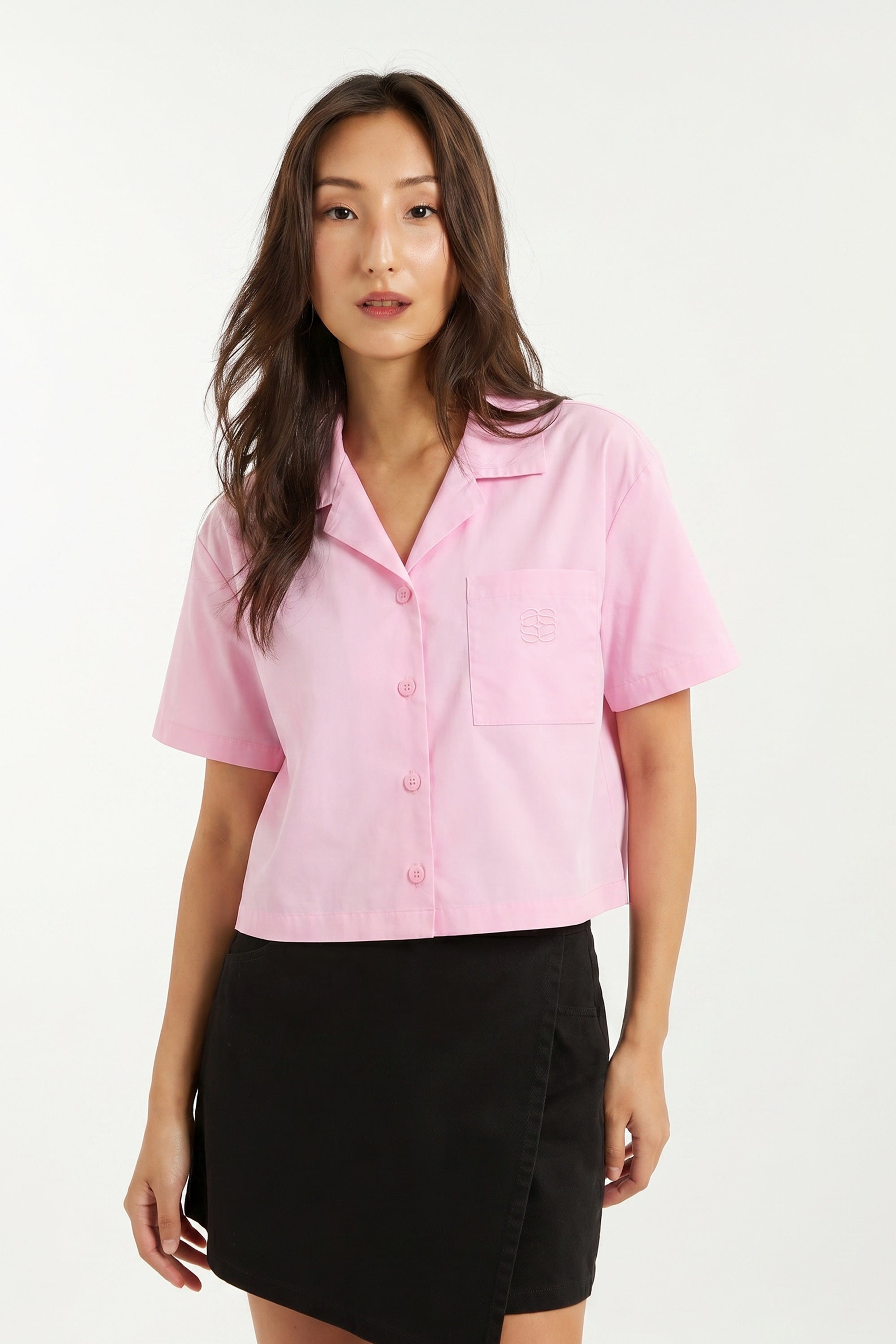 AIIZ Women's Boxy Short Sleeve Shirt