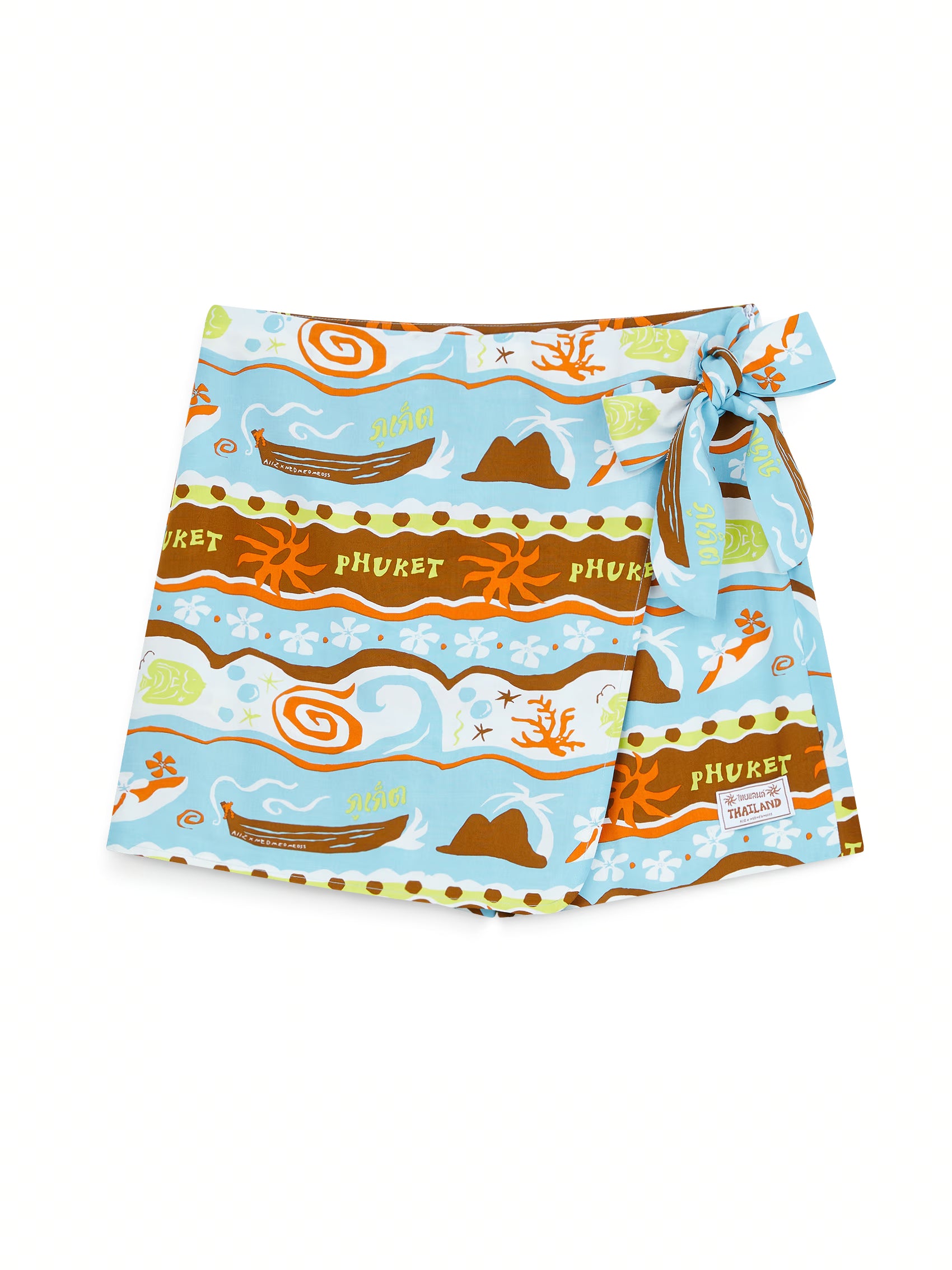 AIIZ Women's Sawasdee Thailand Printed Wrap Skort
