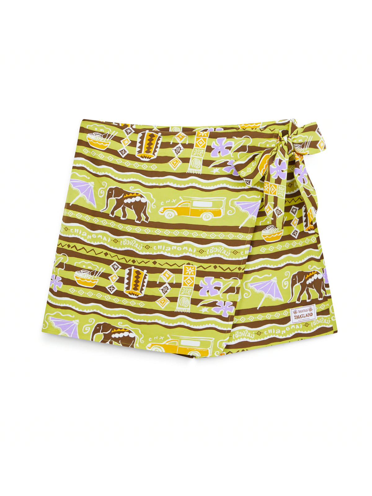 AIIZ Women's Sawasdee Thailand Printed Wrap Skort