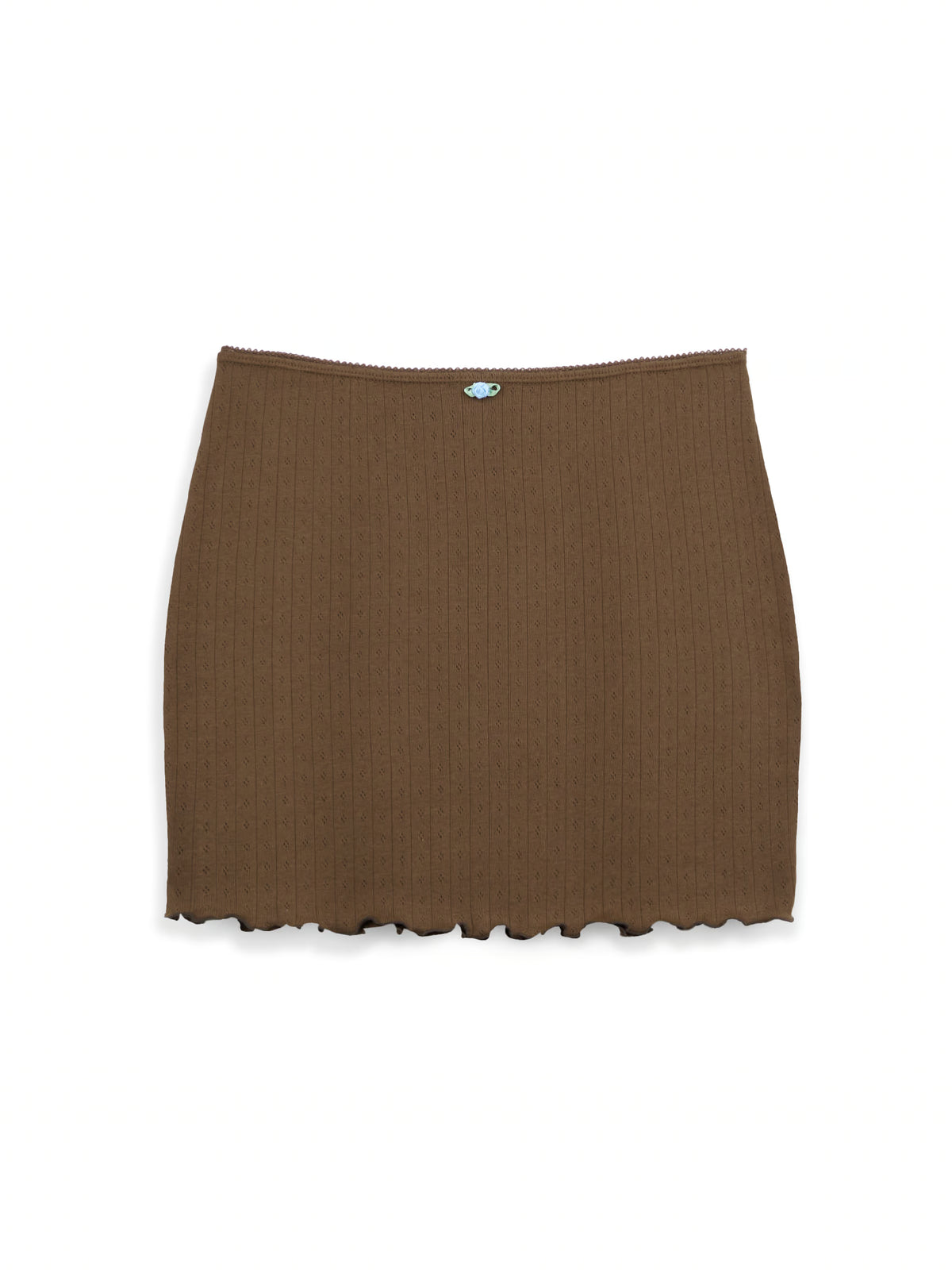AIIZ (a.moment) Pointelle Mini Skirt (Dark Brown / XS)
