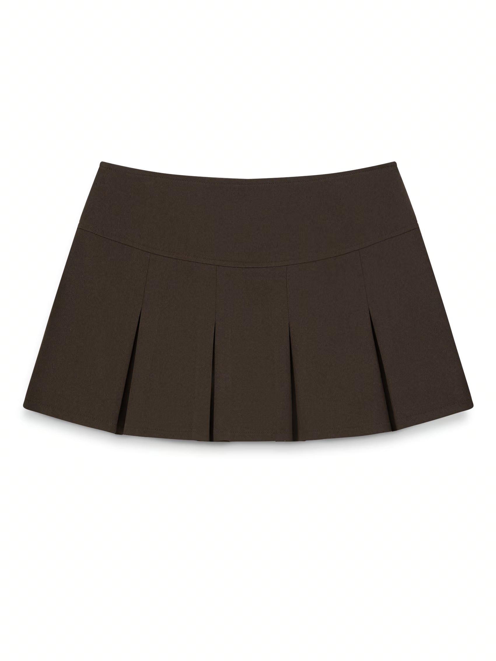 AIIZ (a.moment) Women's Mini Pleat Skirt (Dark Brown / 24)