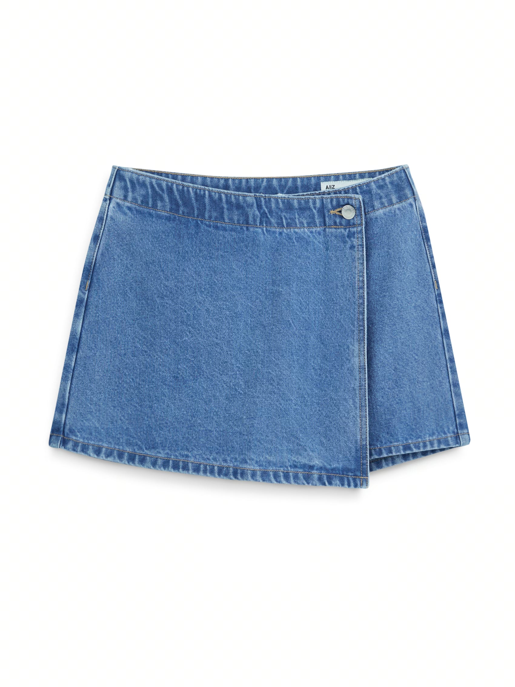 AIIZ Women's Wrapover Denim Skort (Blue / 25)