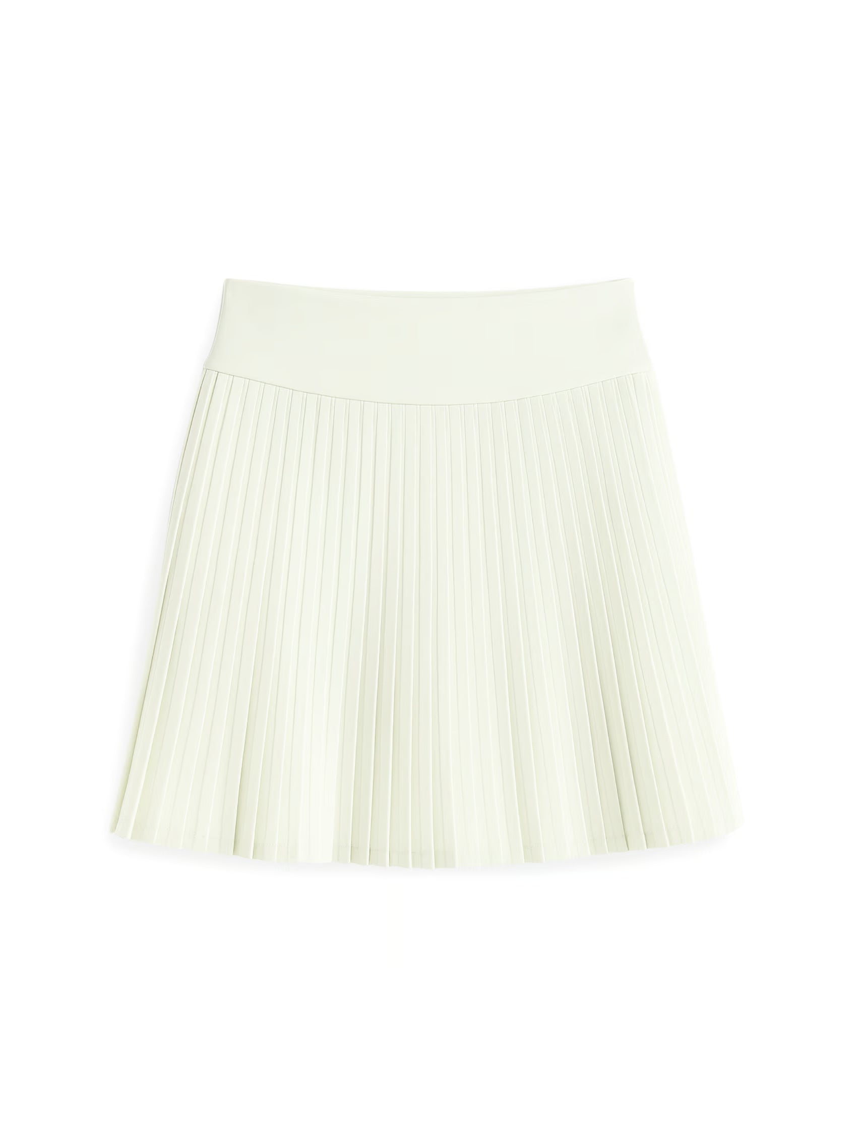 AIIZ Women's High-Rise Mini Pleated Skirt (Cream / S)