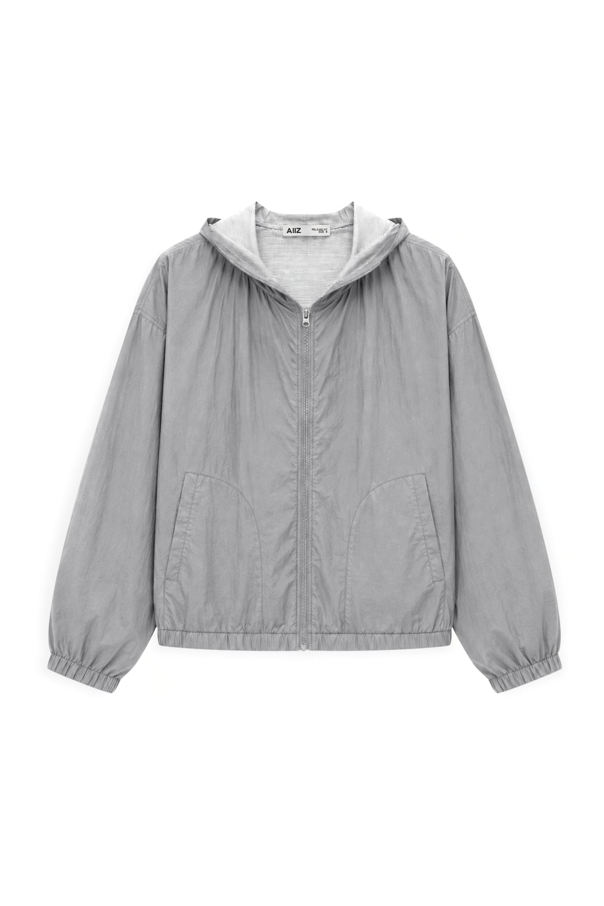 AIIZ Women's UV Protection Windbreaker Hoodie (Grey / S)