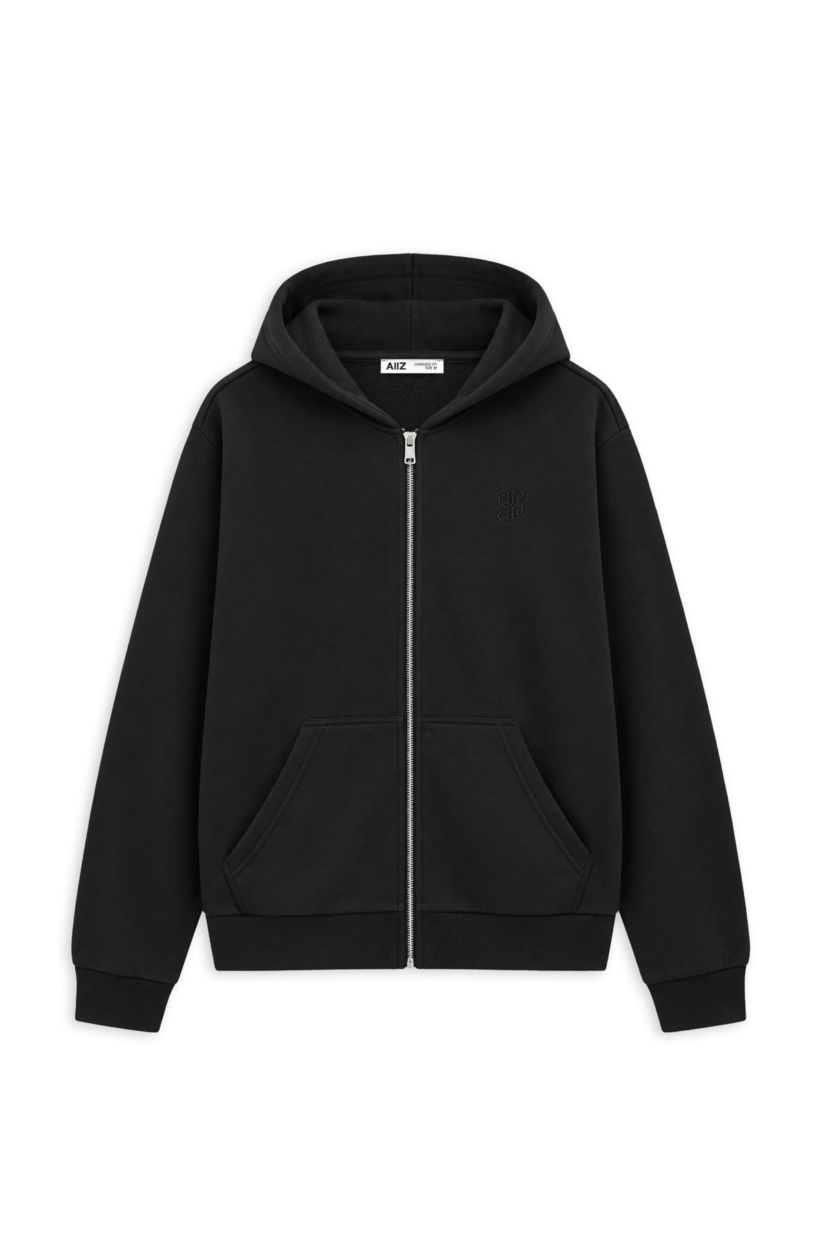 AIIZ Women's Soft French terry Zipper Hoodie (Black / S)