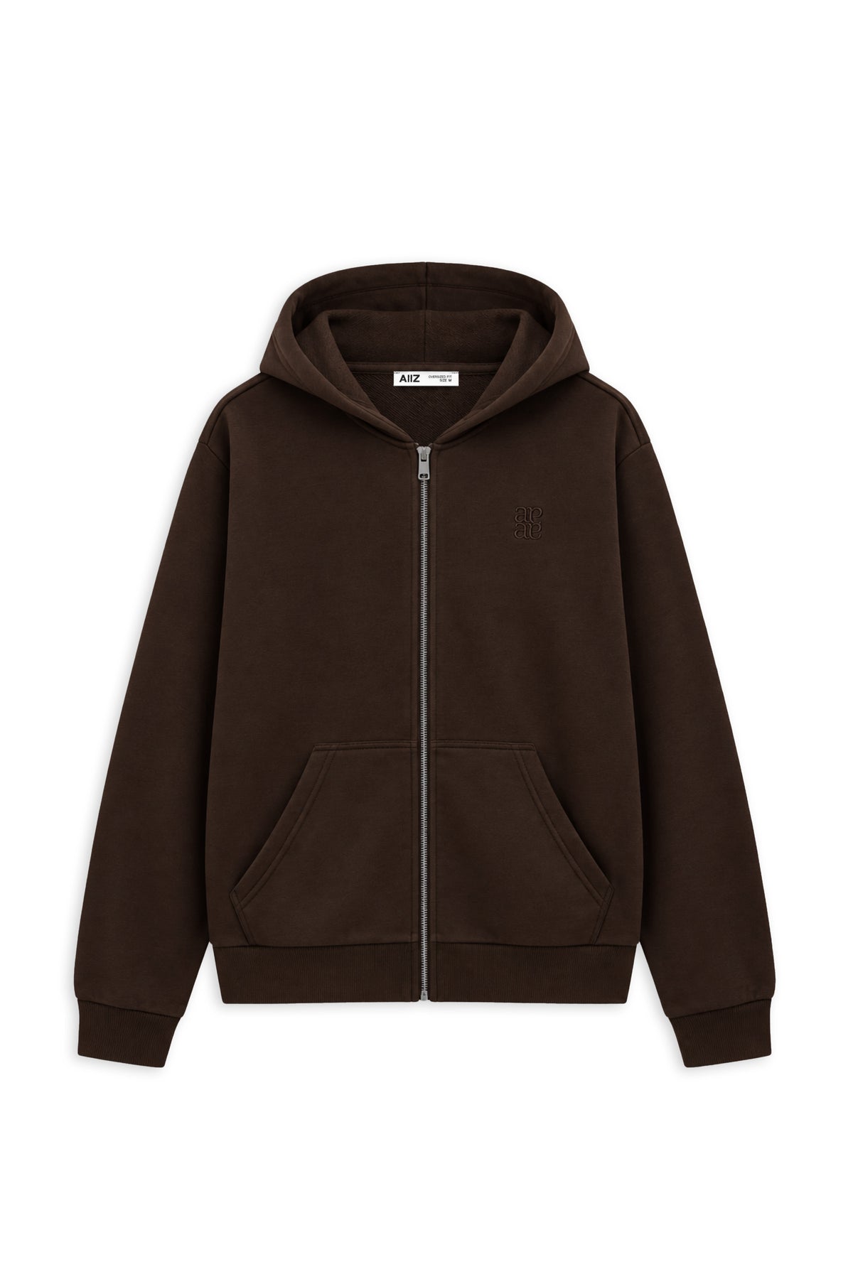 AIIZ Women's Soft French terry Zipper Hoodie (Dark Brown / S)