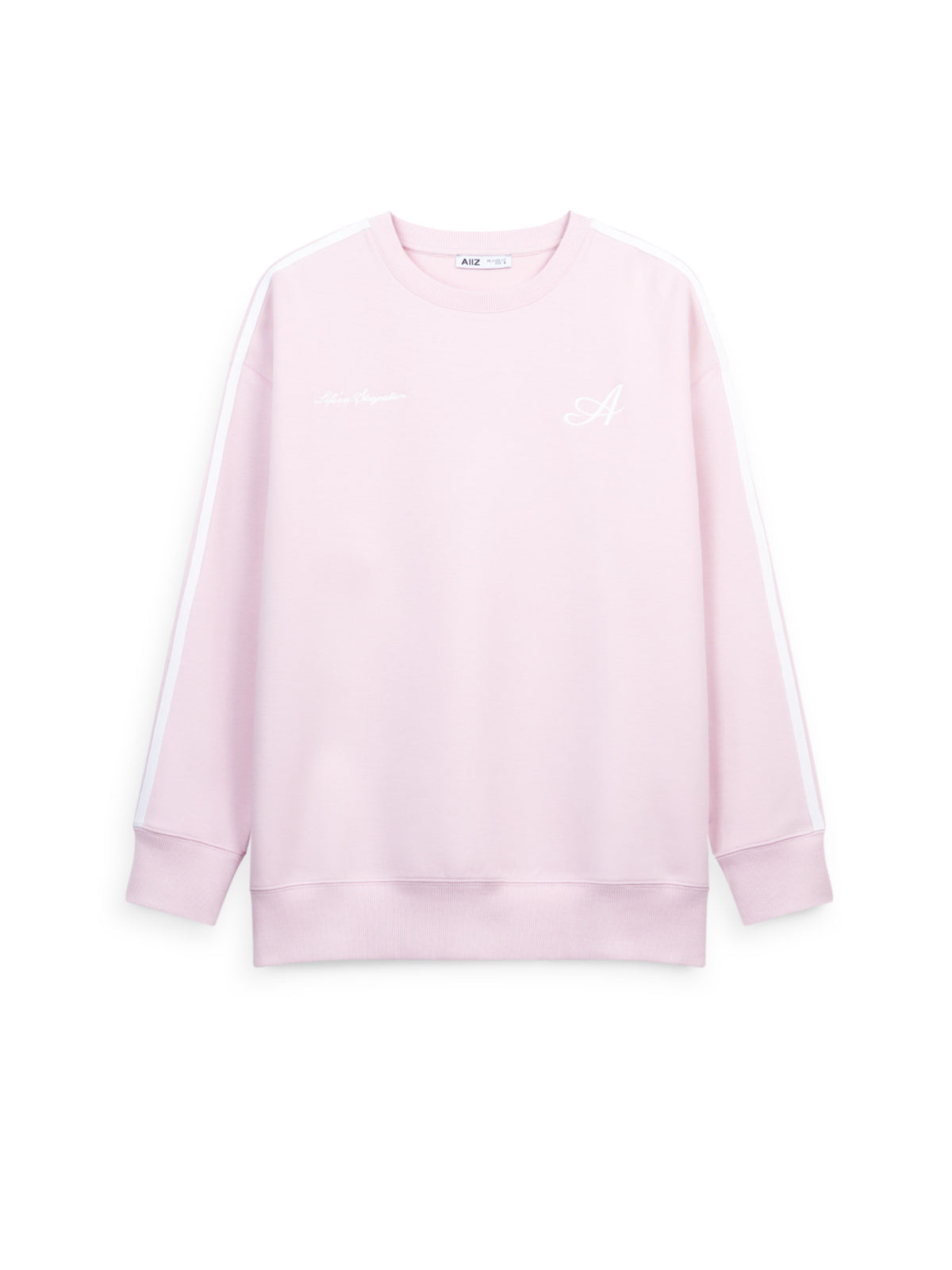 AIIZ Women's Embroidered Logo Sweatshirt (Light Pink / L)