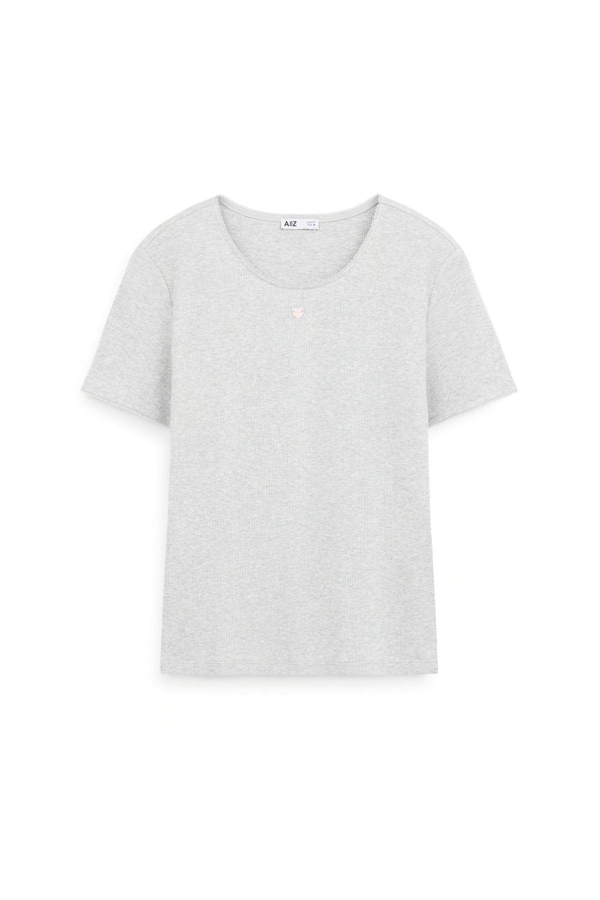 AIIZ Women's Ribbed Short Sleeve T-Shirt