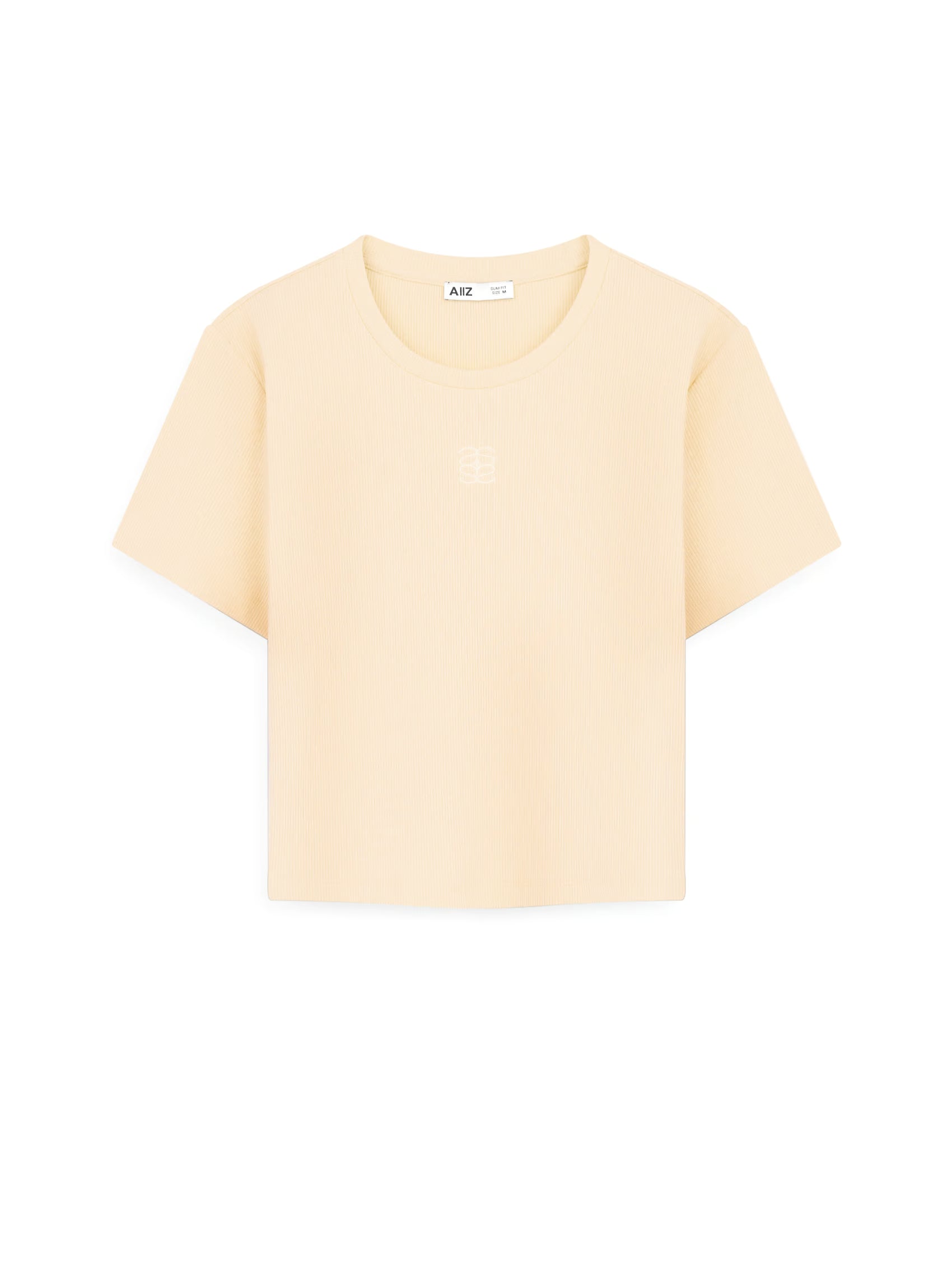 AIIZ Women's Fitted Crop T-Shirt (Beige / S)