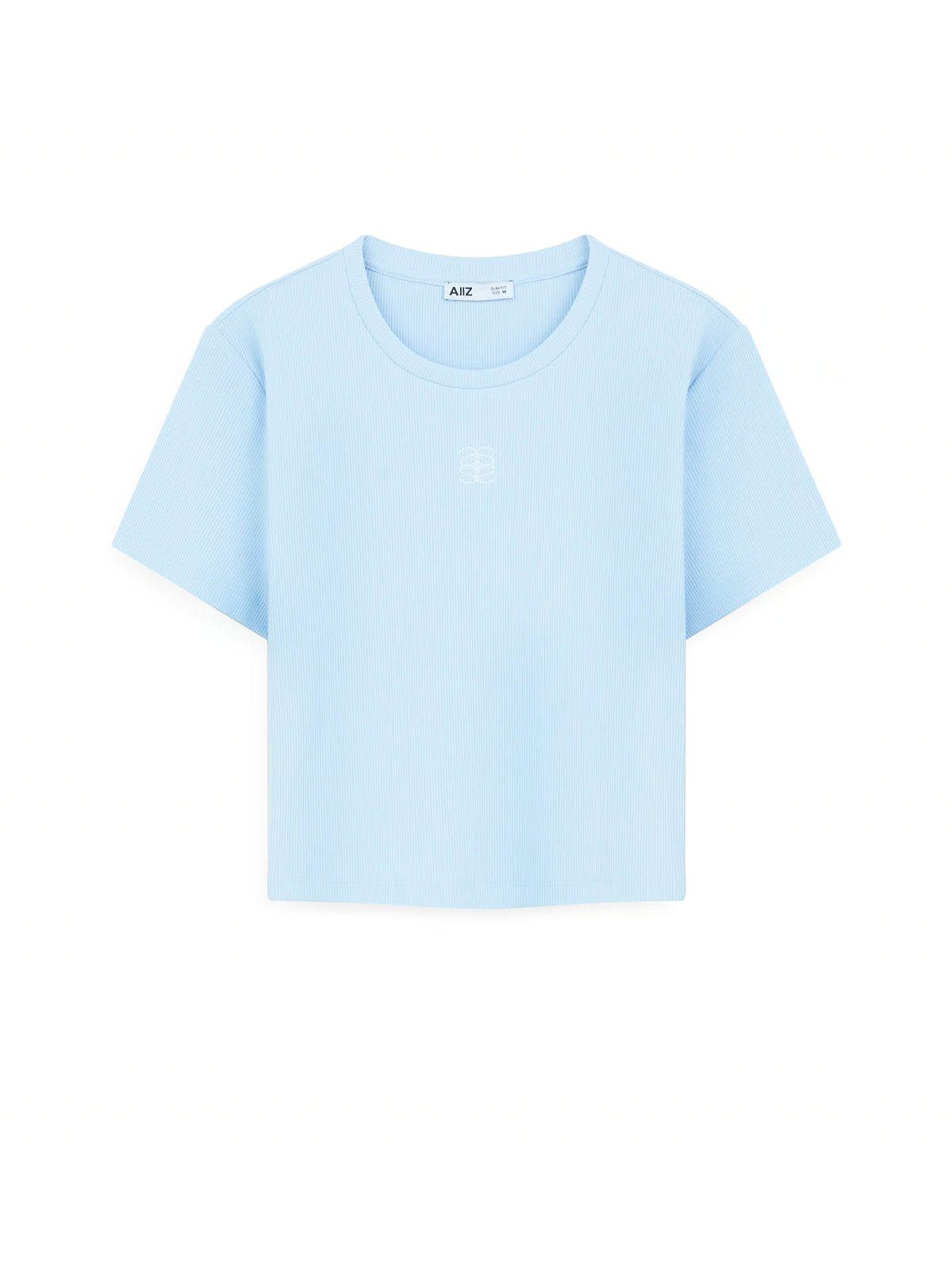 AIIZ Women's Fitted Crop T-Shirt (Light Blue / S)
