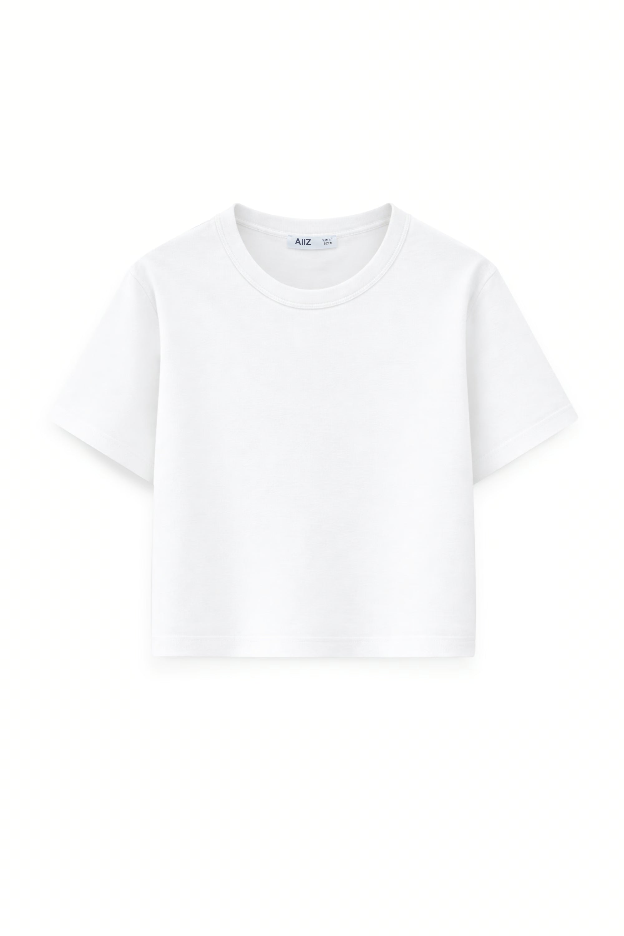 AIIZ Women's Fitted Crop T-Shirt (White / S)