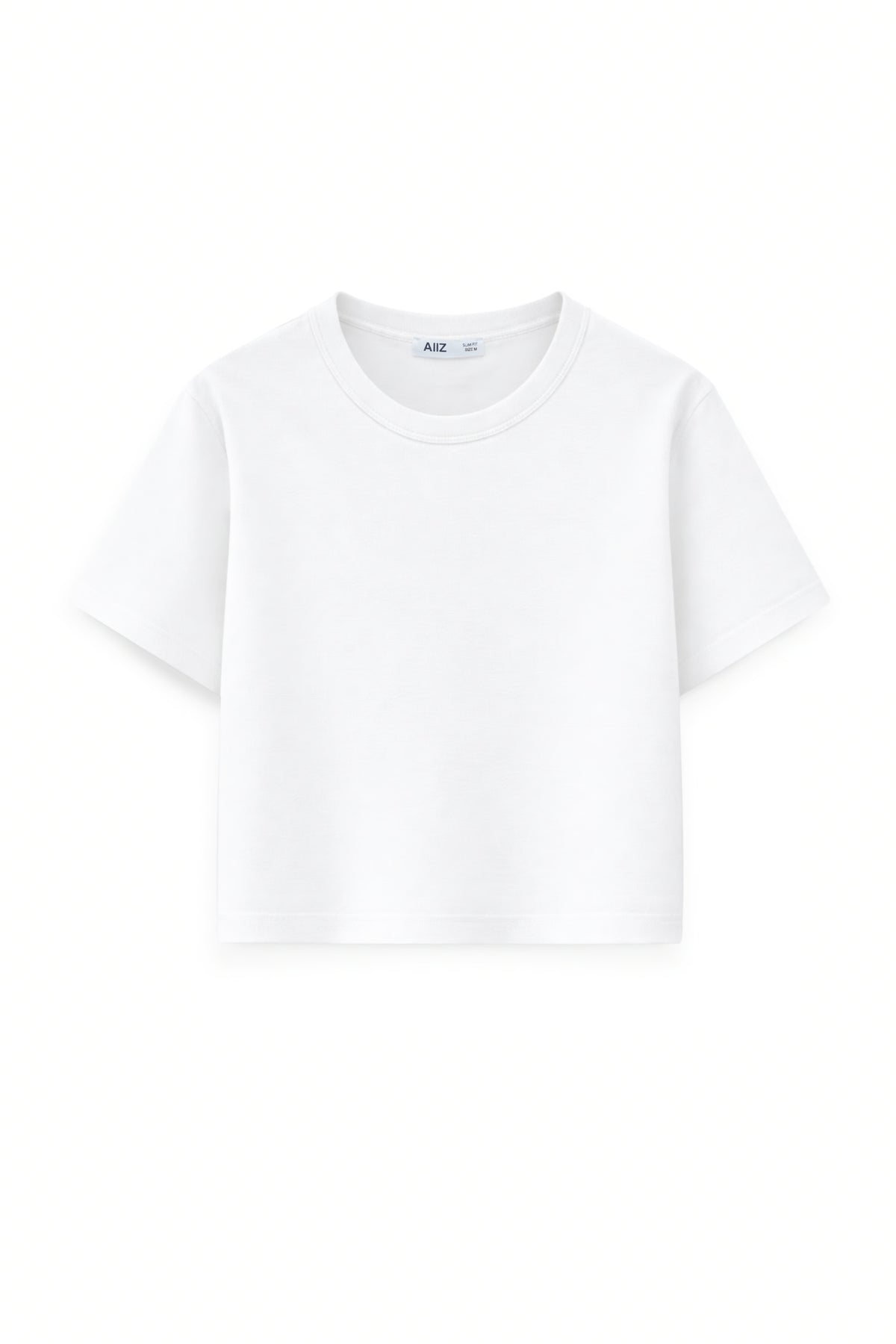 AIIZ Women's Fitted Crop T-Shirt (White / S)