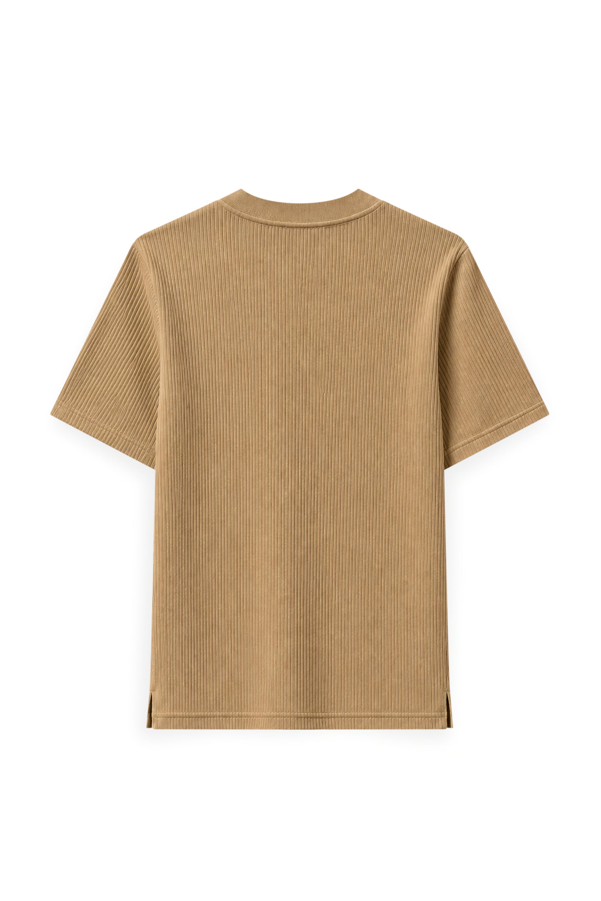 AIIZ Women's High Neck Ribbed Short Sleeve T-Shirt