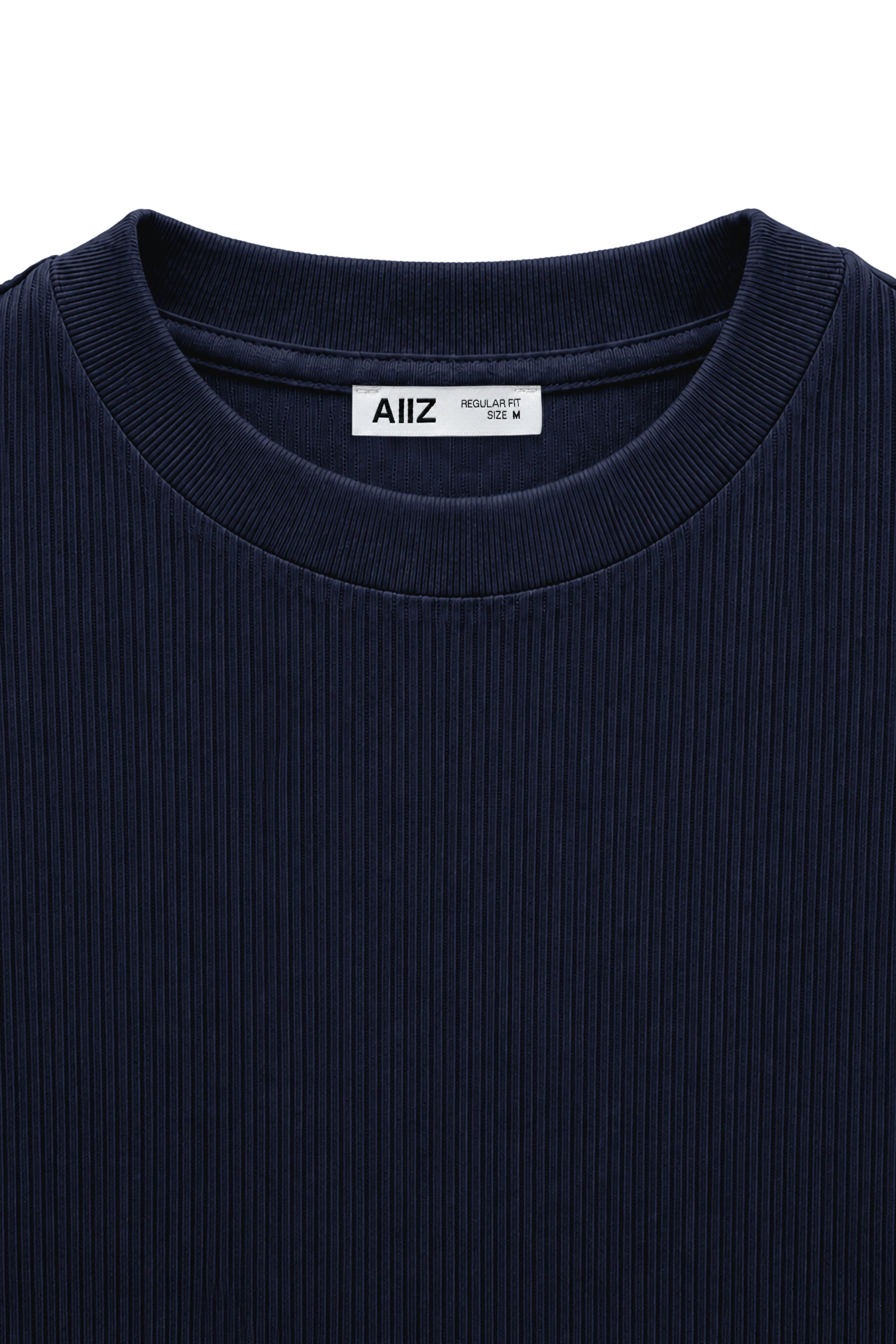 AIIZ Women's High Neck Ribbed Short Sleeve T-Shirt