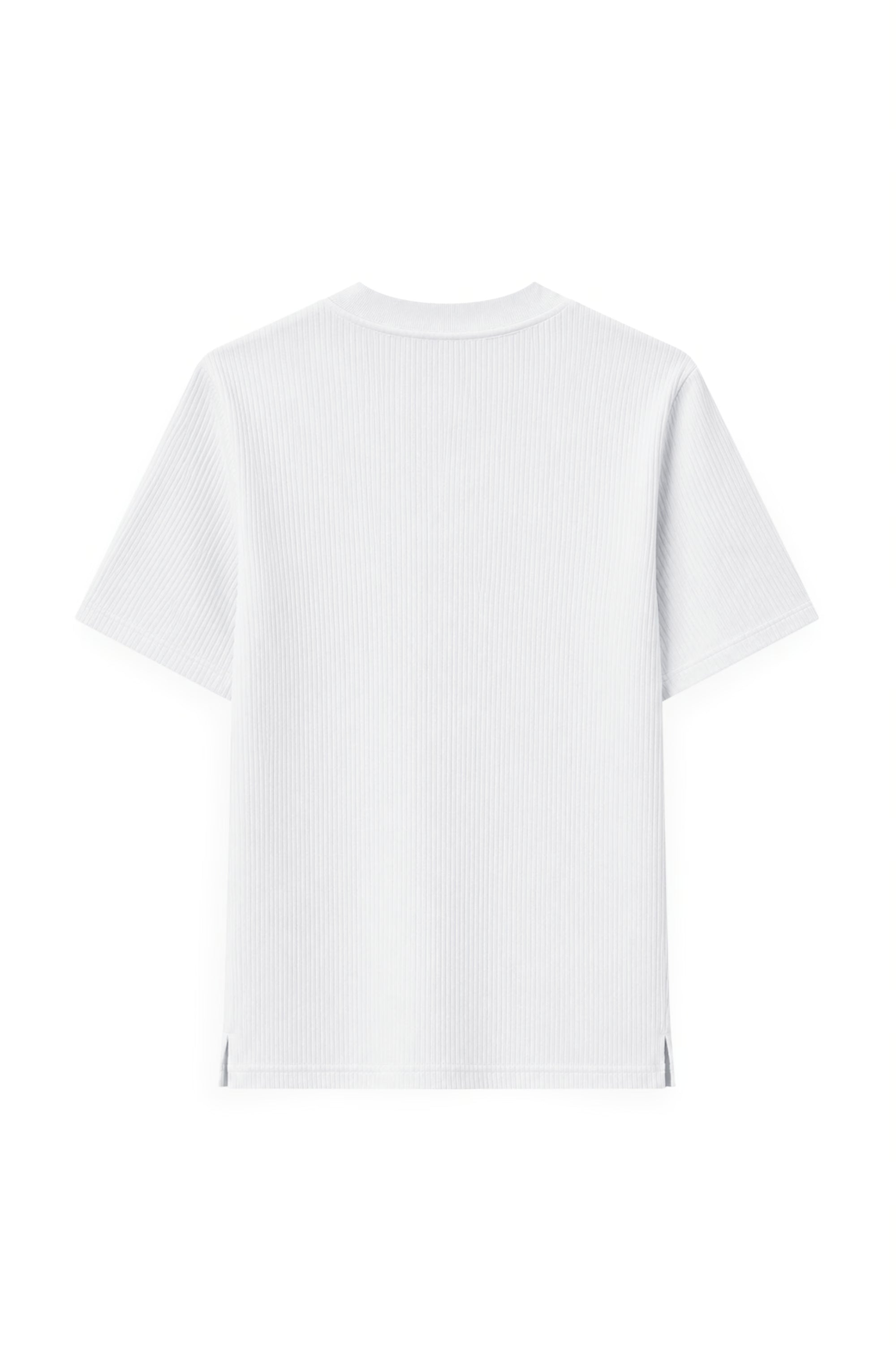 AIIZ Women's High Neck Ribbed Short Sleeve T-Shirt