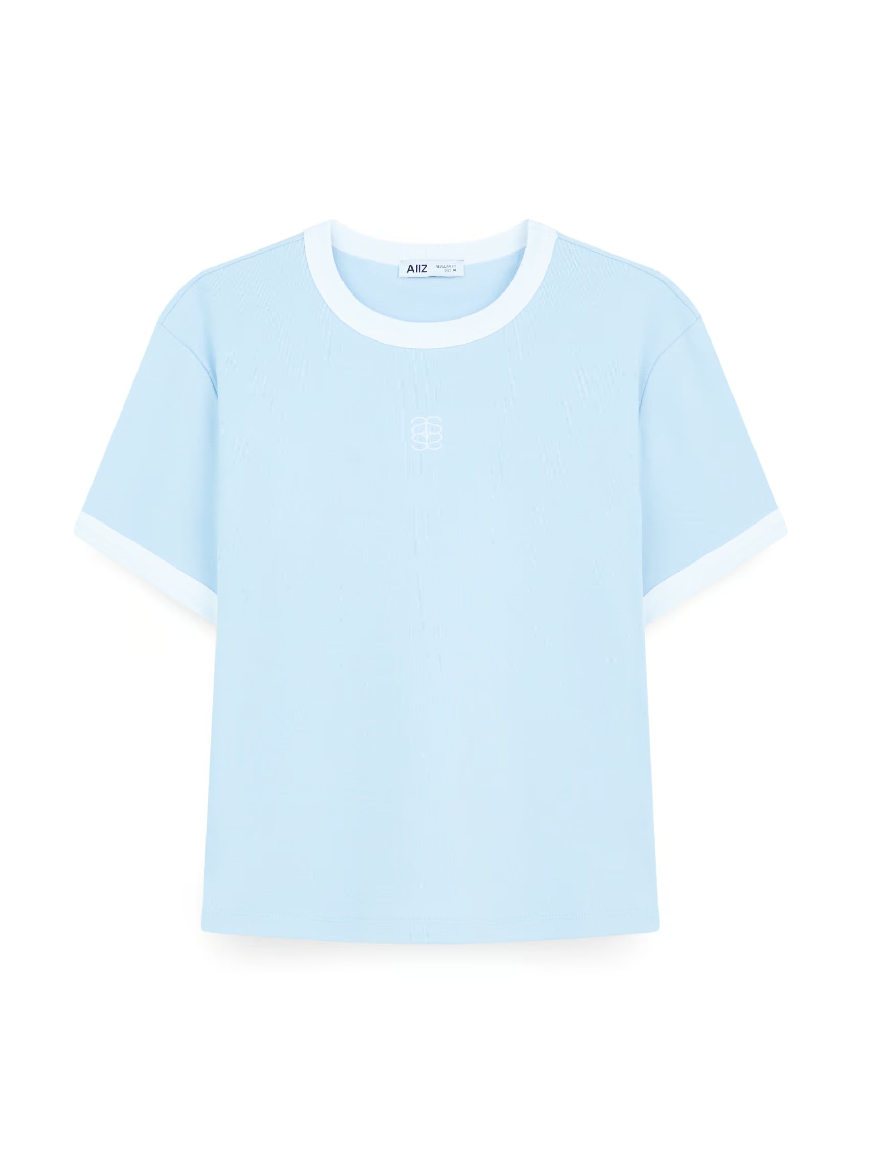 AIIZ Women’s Ringer T-Shirt (Light Blue / S)