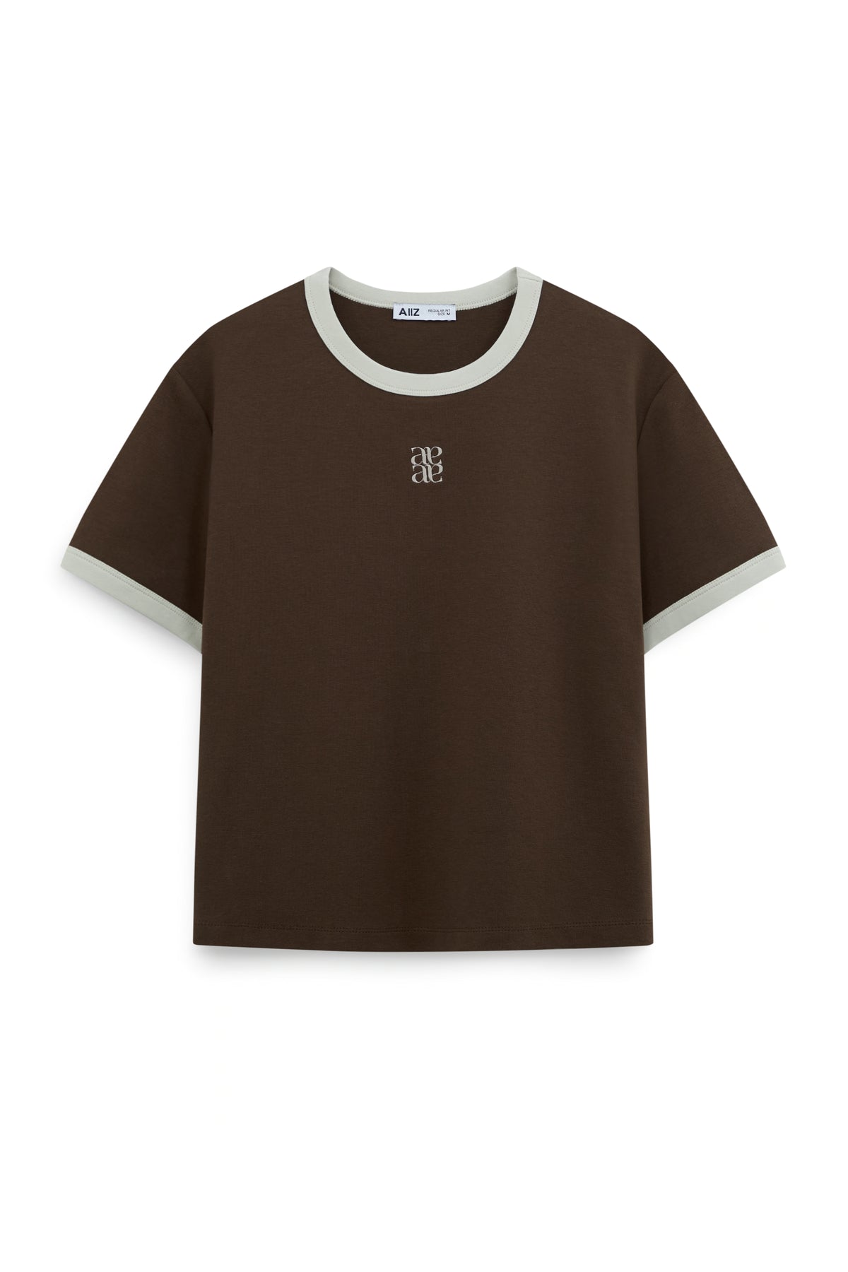 AIIZ Women’s Ringer T-Shirt (Brown / S)