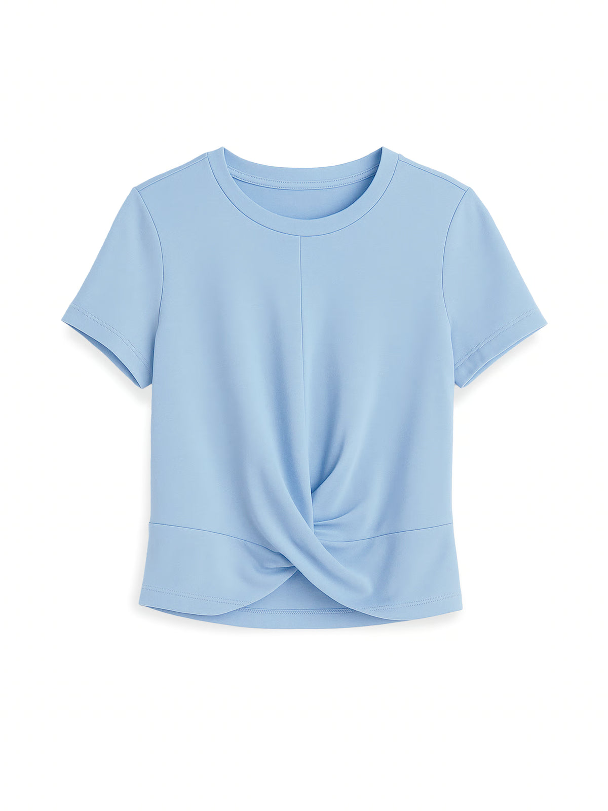 AIIZ Women's Crossover Crop Short Sleeve