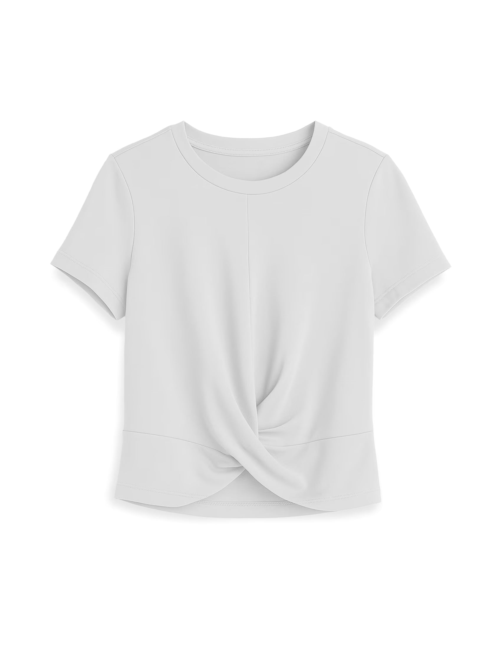 AIIZ Women's Crossover Crop Short Sleeve