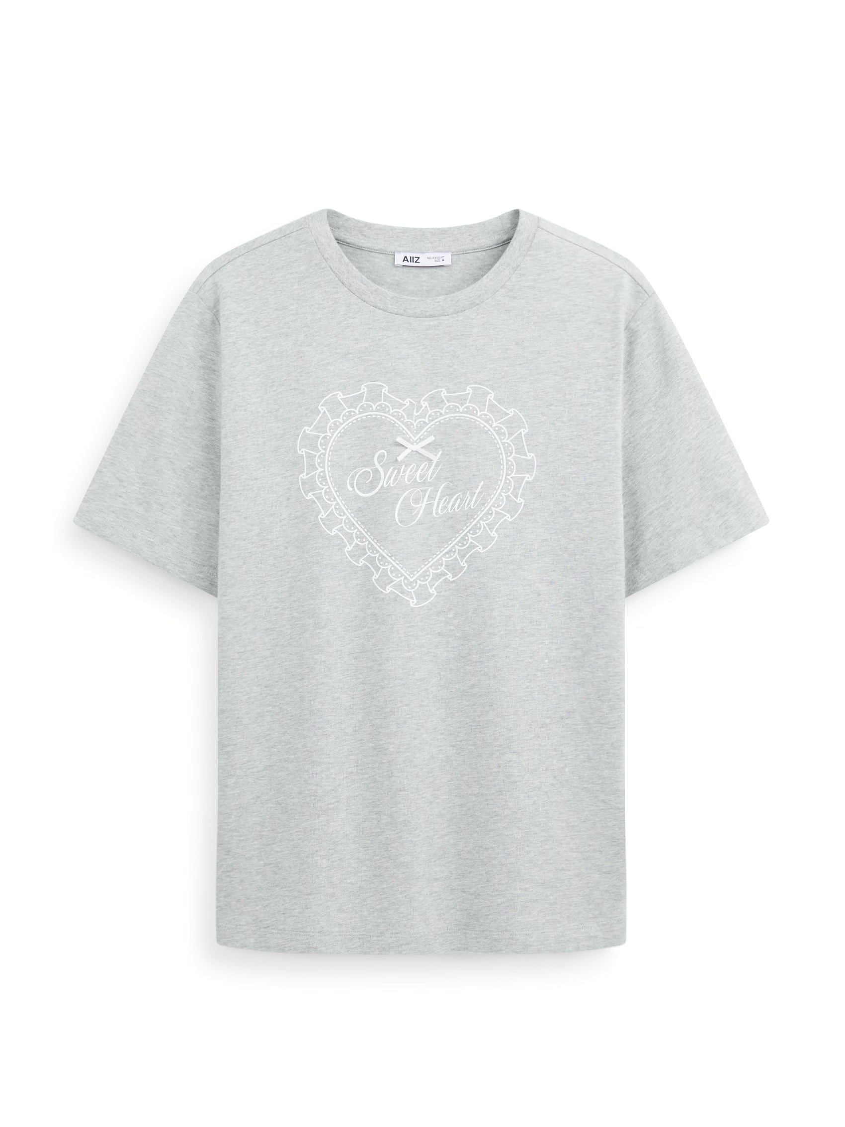 AIIZ Women's Graphic Relaxed T-Shirt (Top Dyed Grey / S)