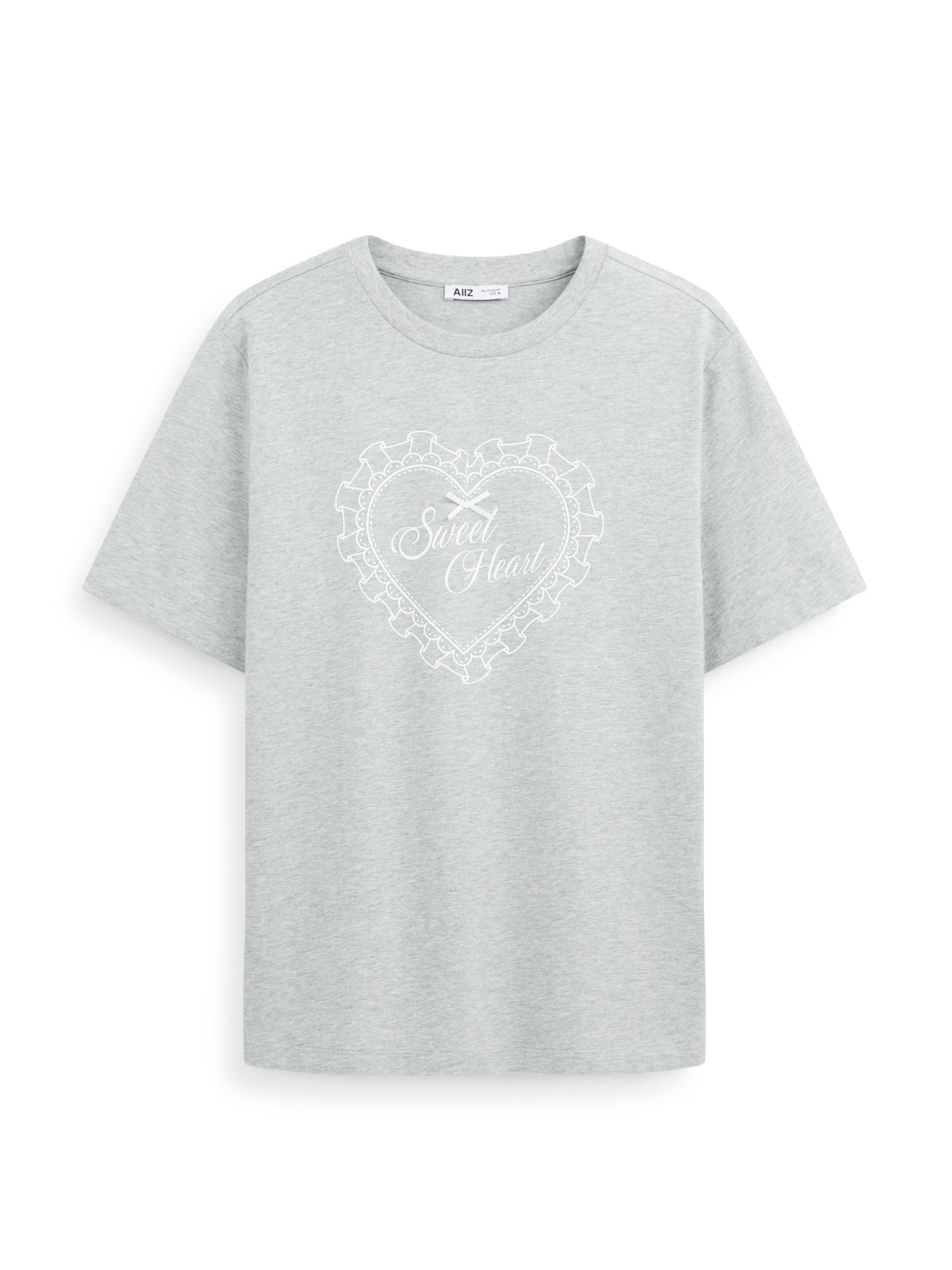 AIIZ Women's Graphic Relaxed T-Shirt (Top Dyed Grey / S)