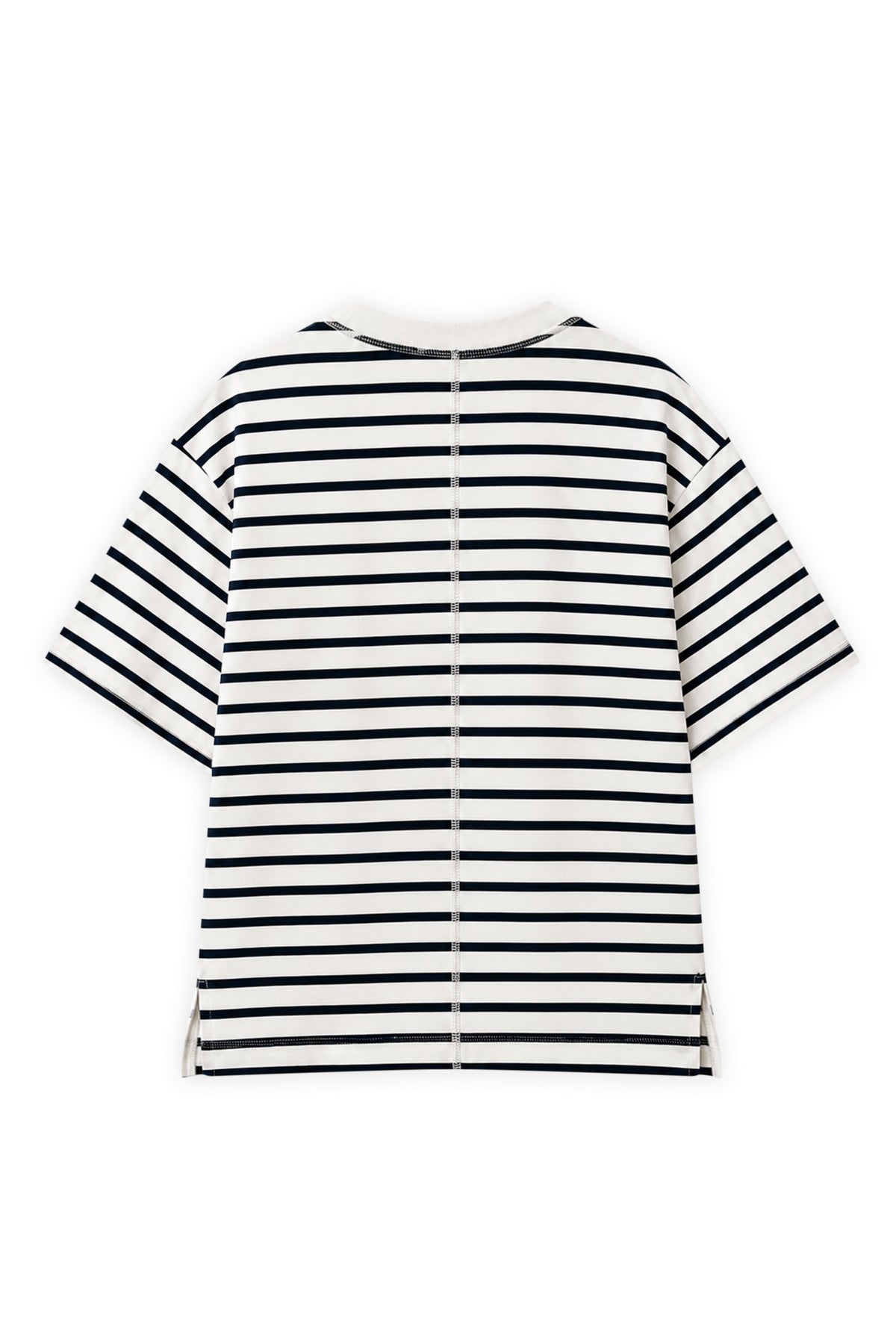 AIIZ Women's Steiped Boxy T-Shirt