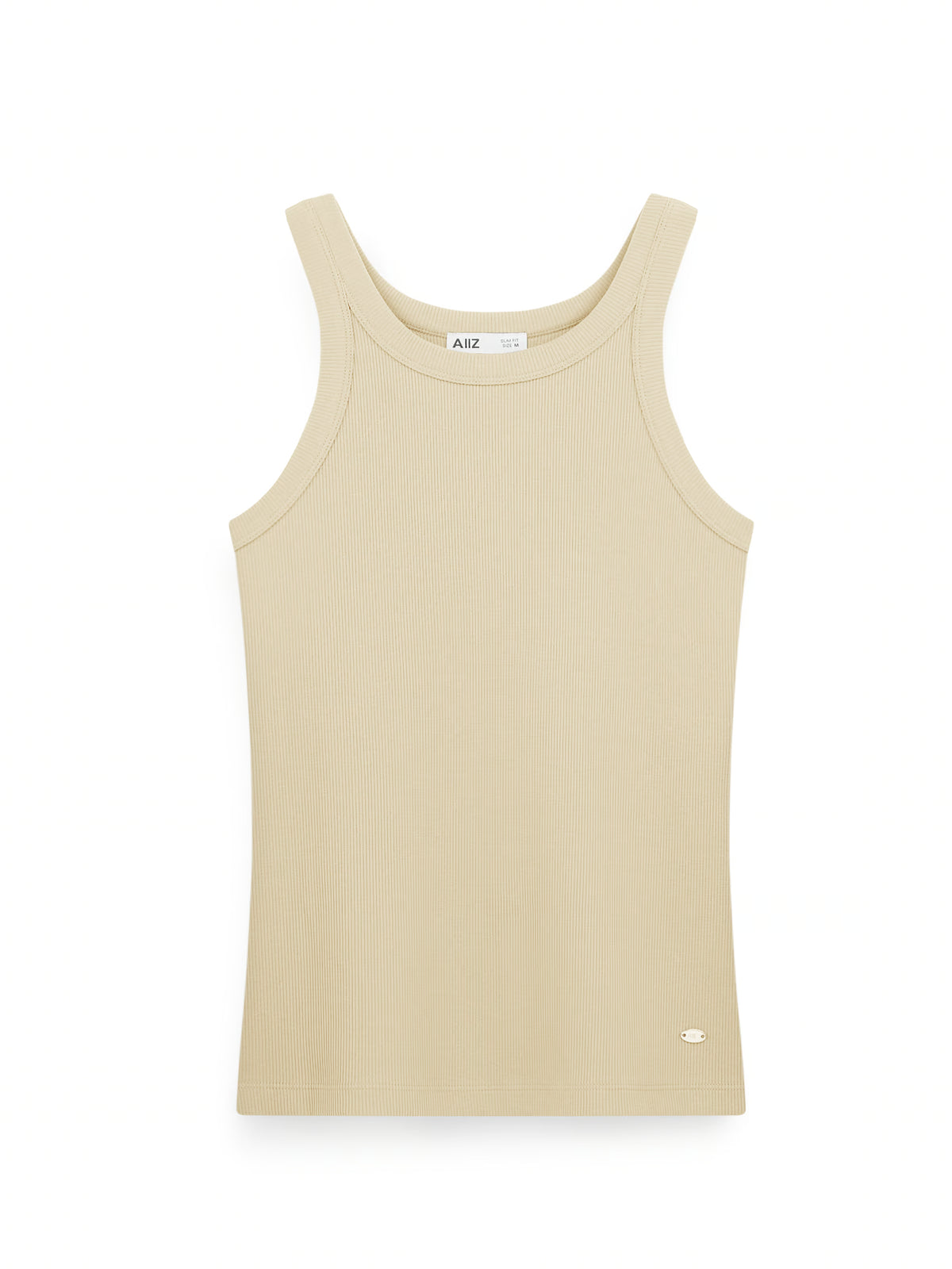 AIIZ Women's Rib Knit Tank Top (Beige / S)