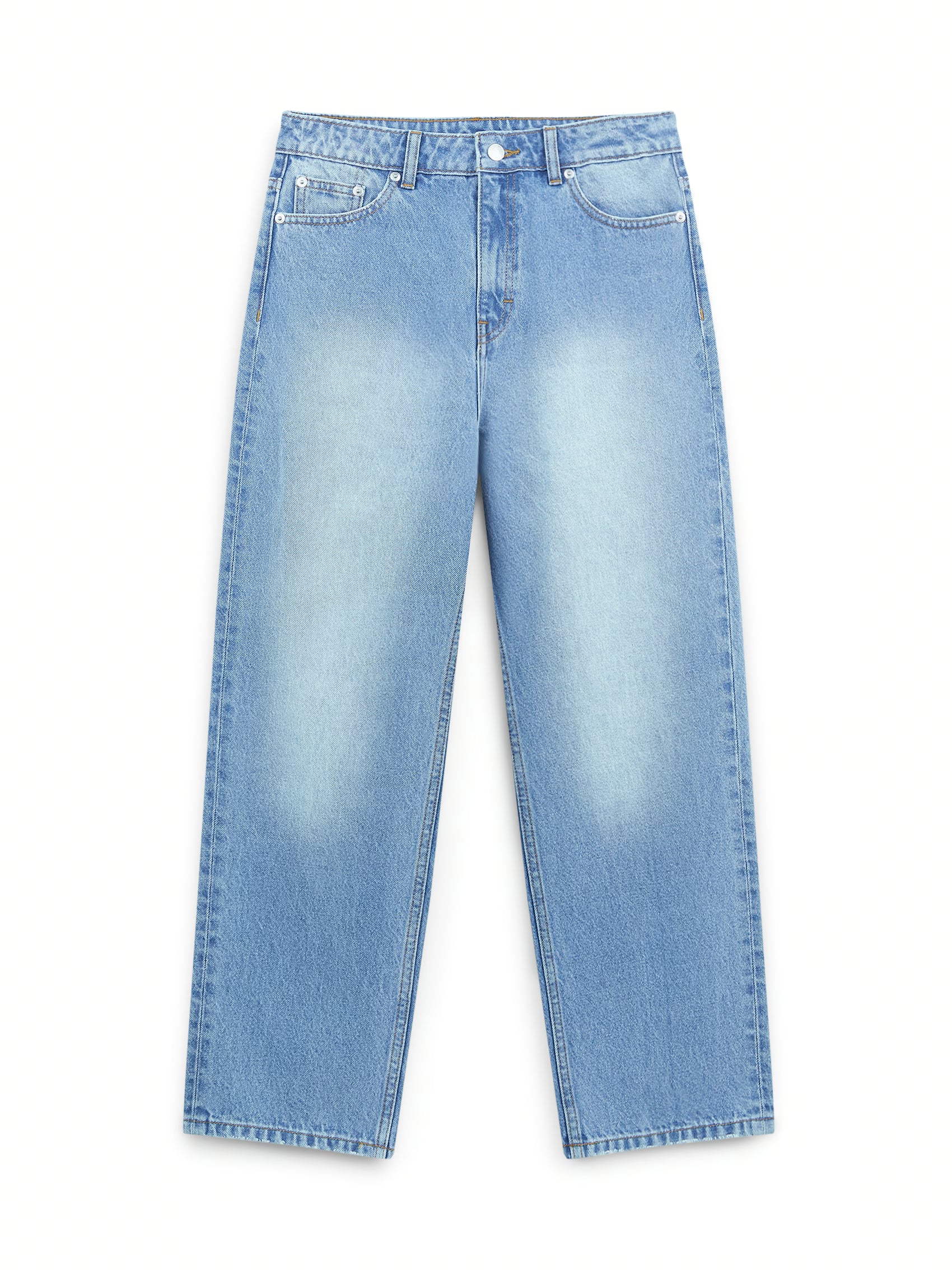 AIIZ Women's Straight Long Denim (Blue / 25)
