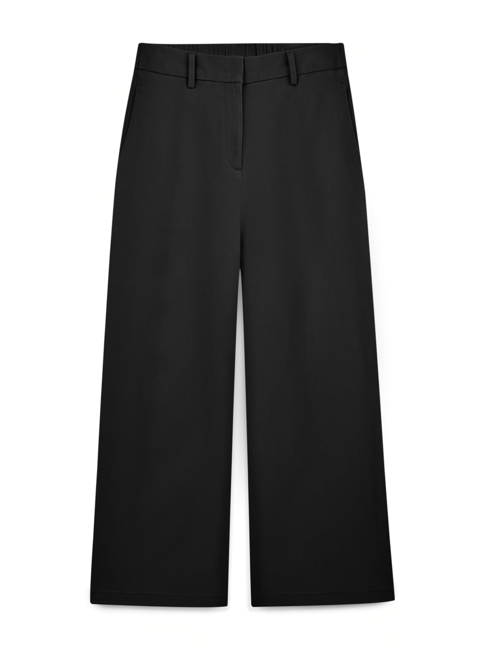 AIIZ Women's Elastic Waist Straight Pants (Black / S)