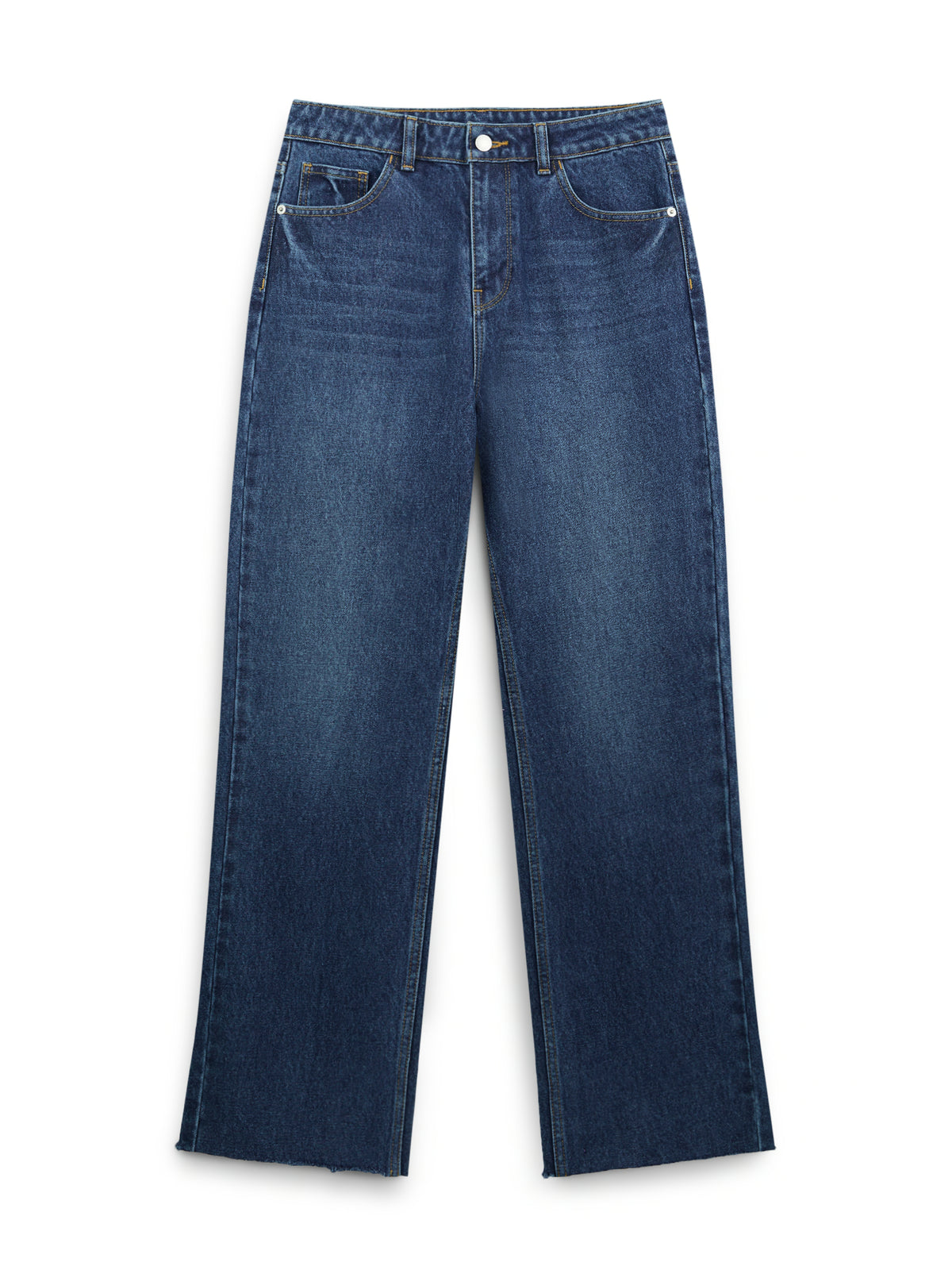AIIZ Women's High Waist Straight Long Denim (Blue / 25)