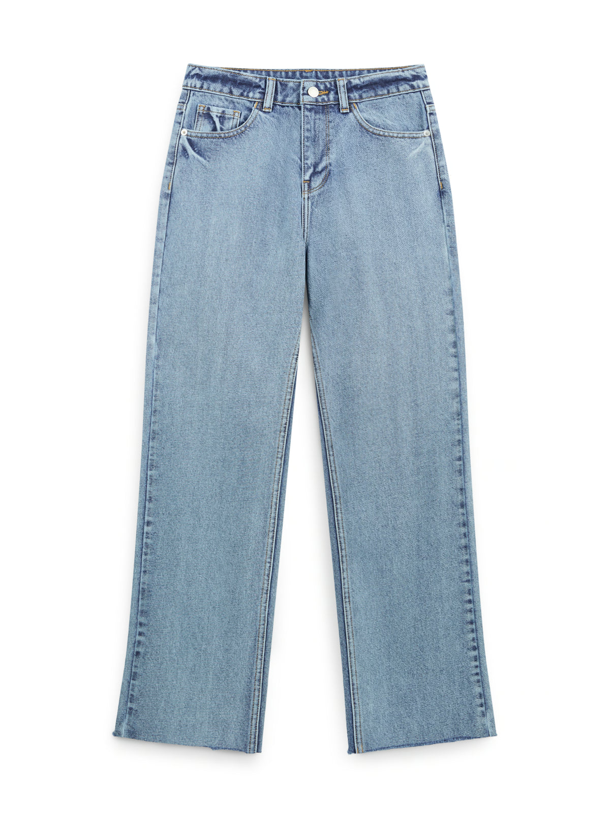 AIIZ Women's High Waist Straight Long Denim