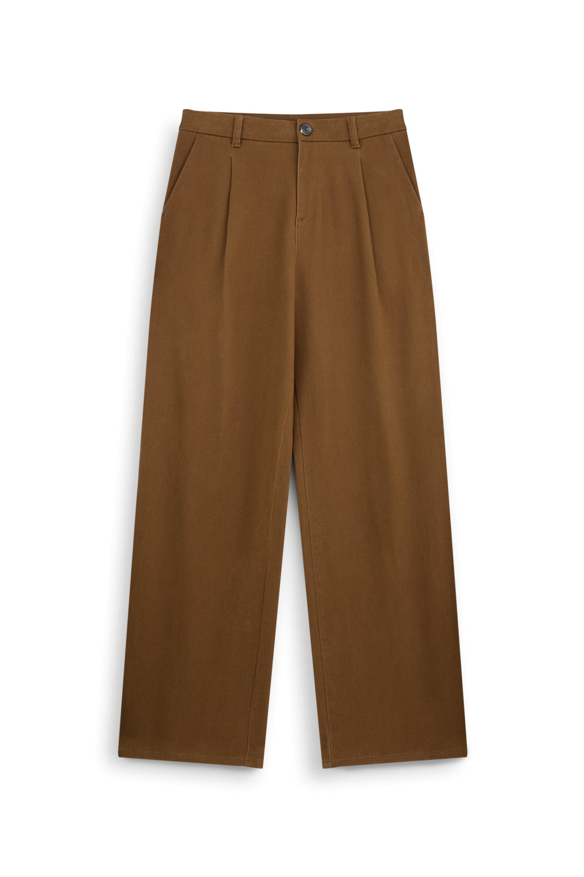 AIIZ Women's Pleated Straight Leg Pants (Brown / 25)