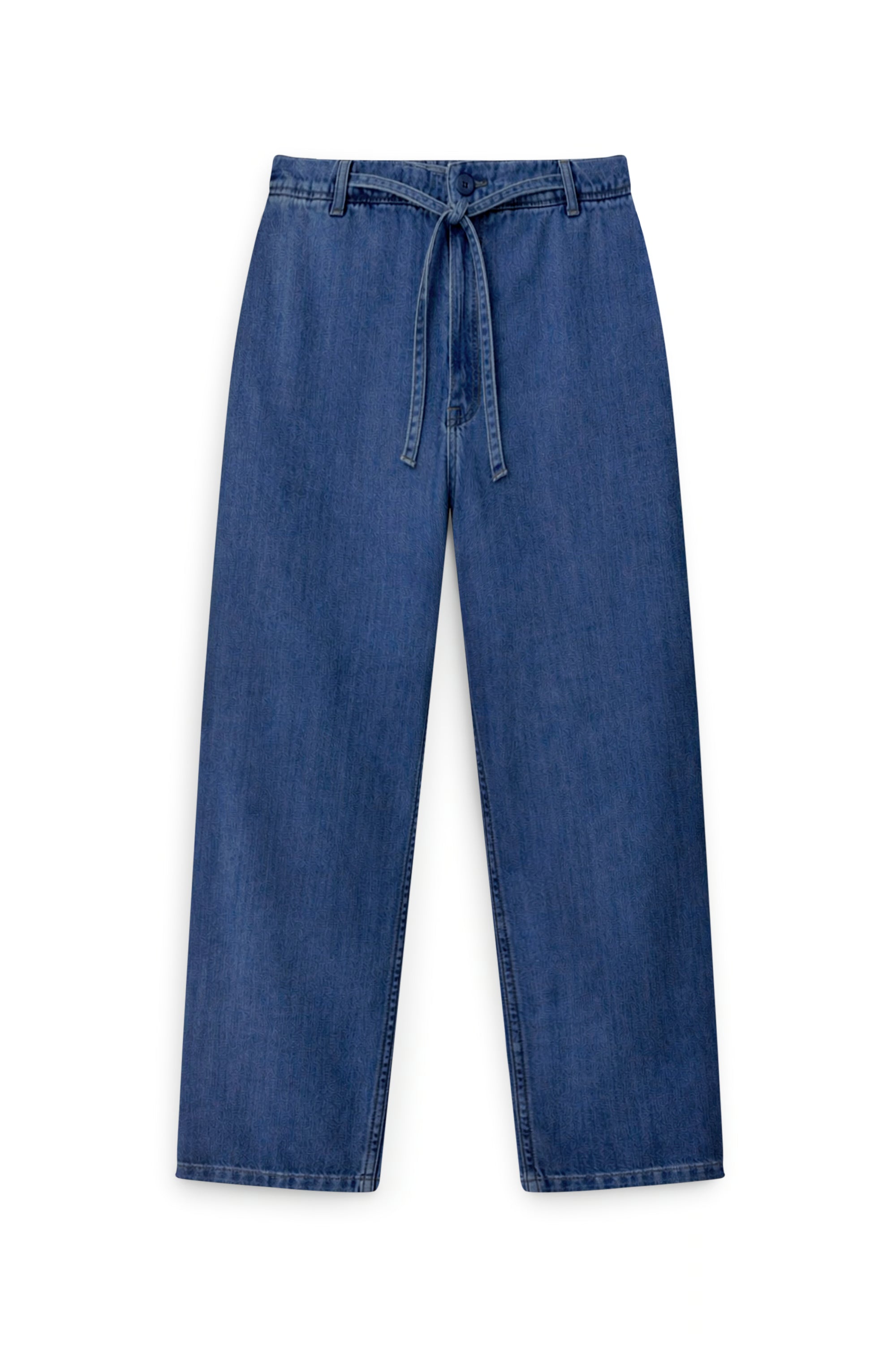 AIIZ Women’s Denim Pants Drawstring Relaxed- 100% Cotton