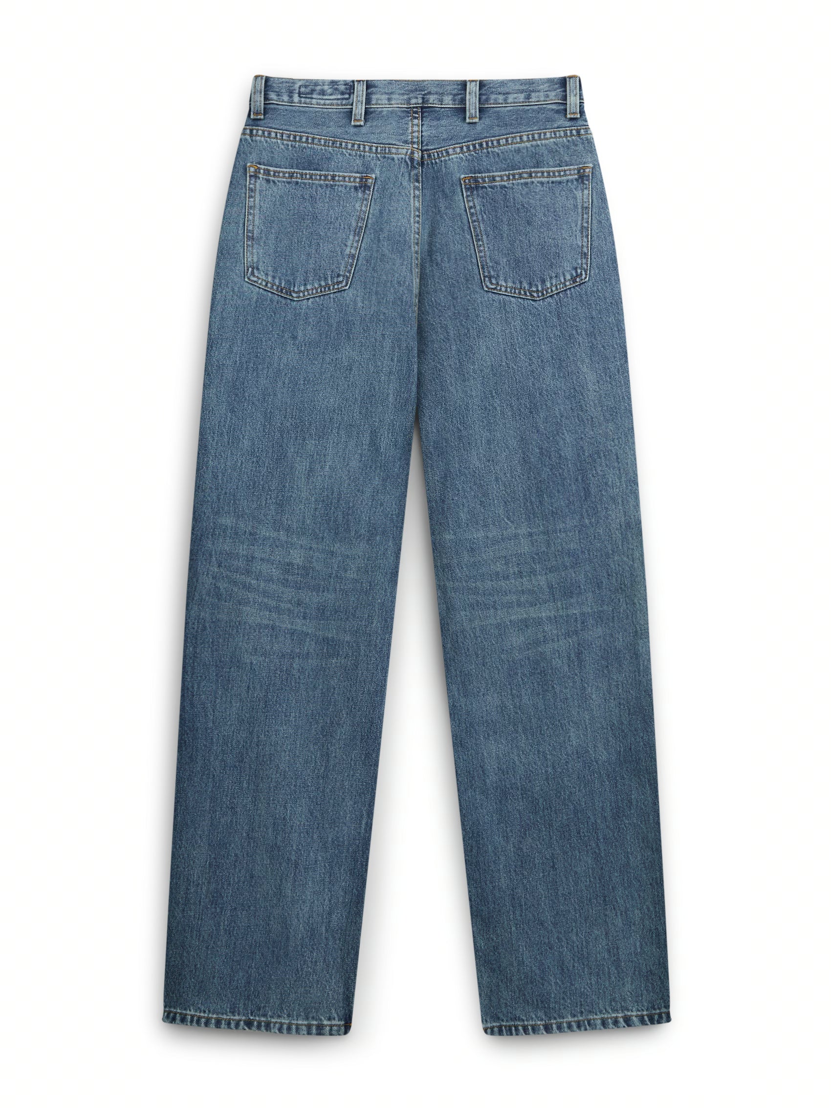 AIIZ Women's Denim Pants Relaxed Mid Rise