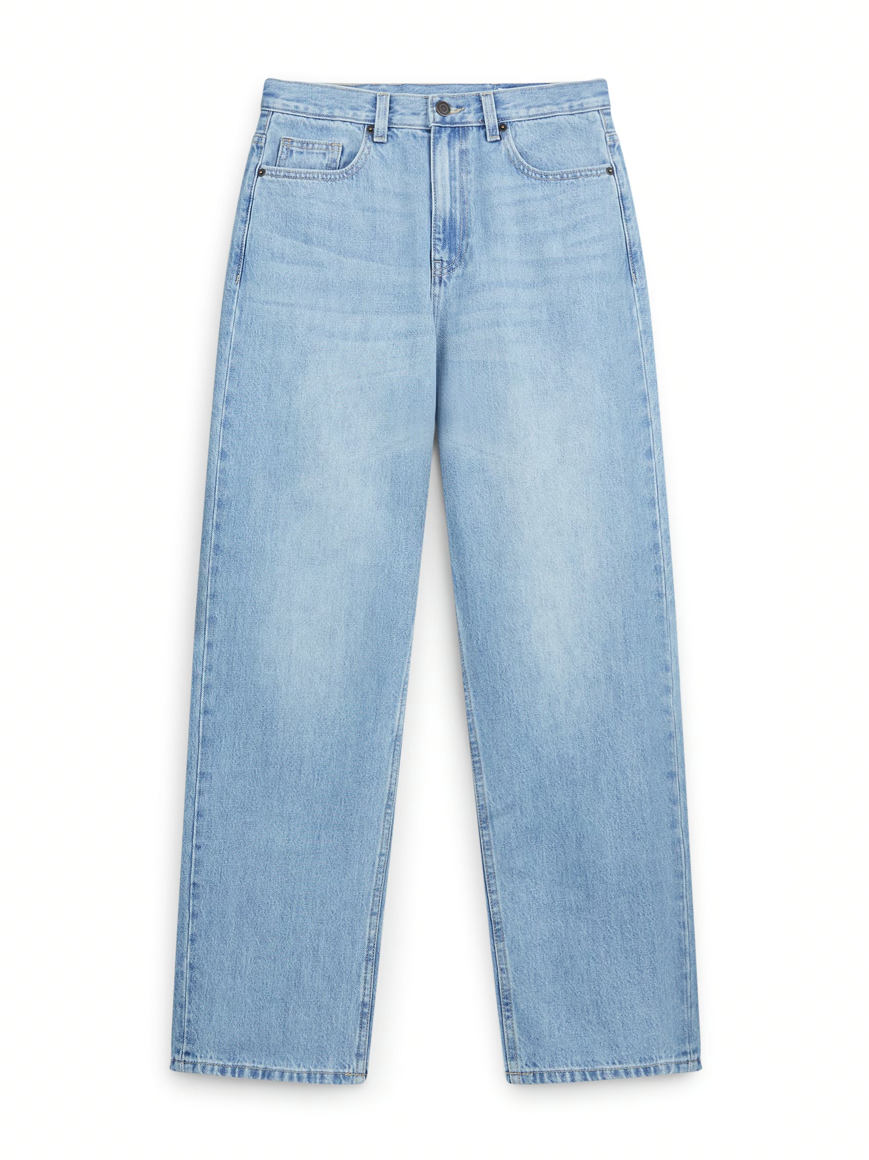 AIIZ Women's Denim Pants Relaxed Mid Rise